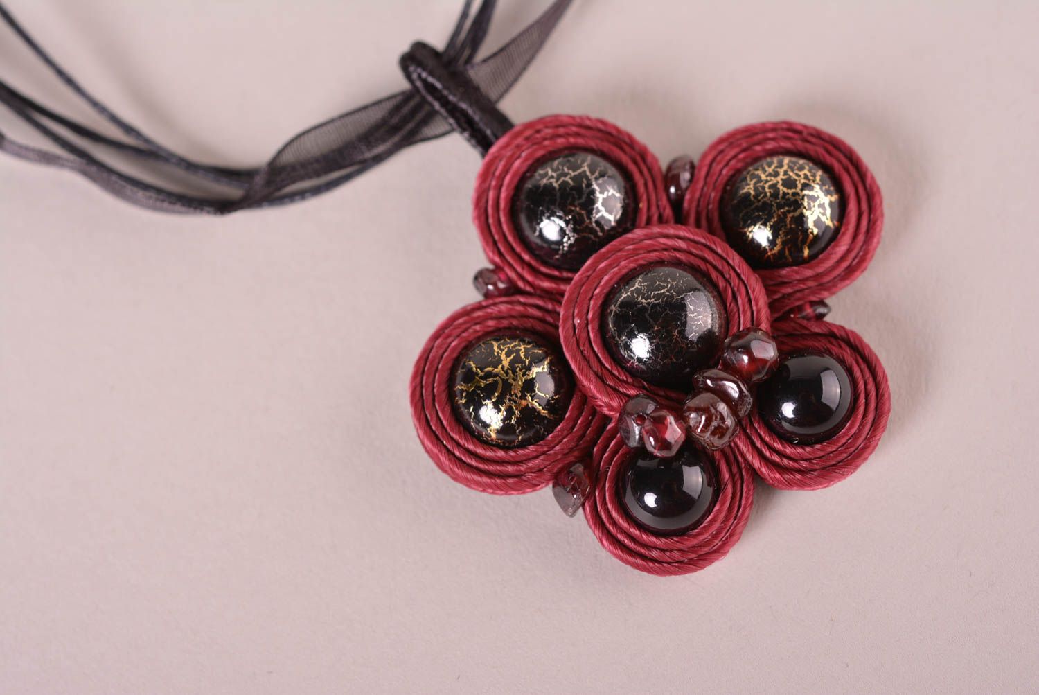 Homemade jewelry fashion necklace soutache pendant necklace gifts for girls photo 3