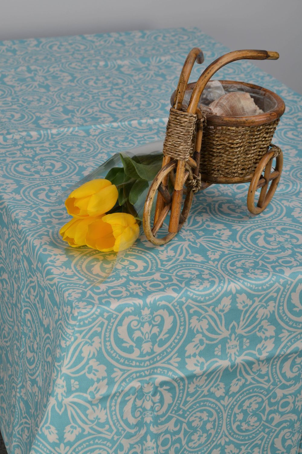 Tablecloth for rectangular table with fresco ornament 180x140 cm photo 1