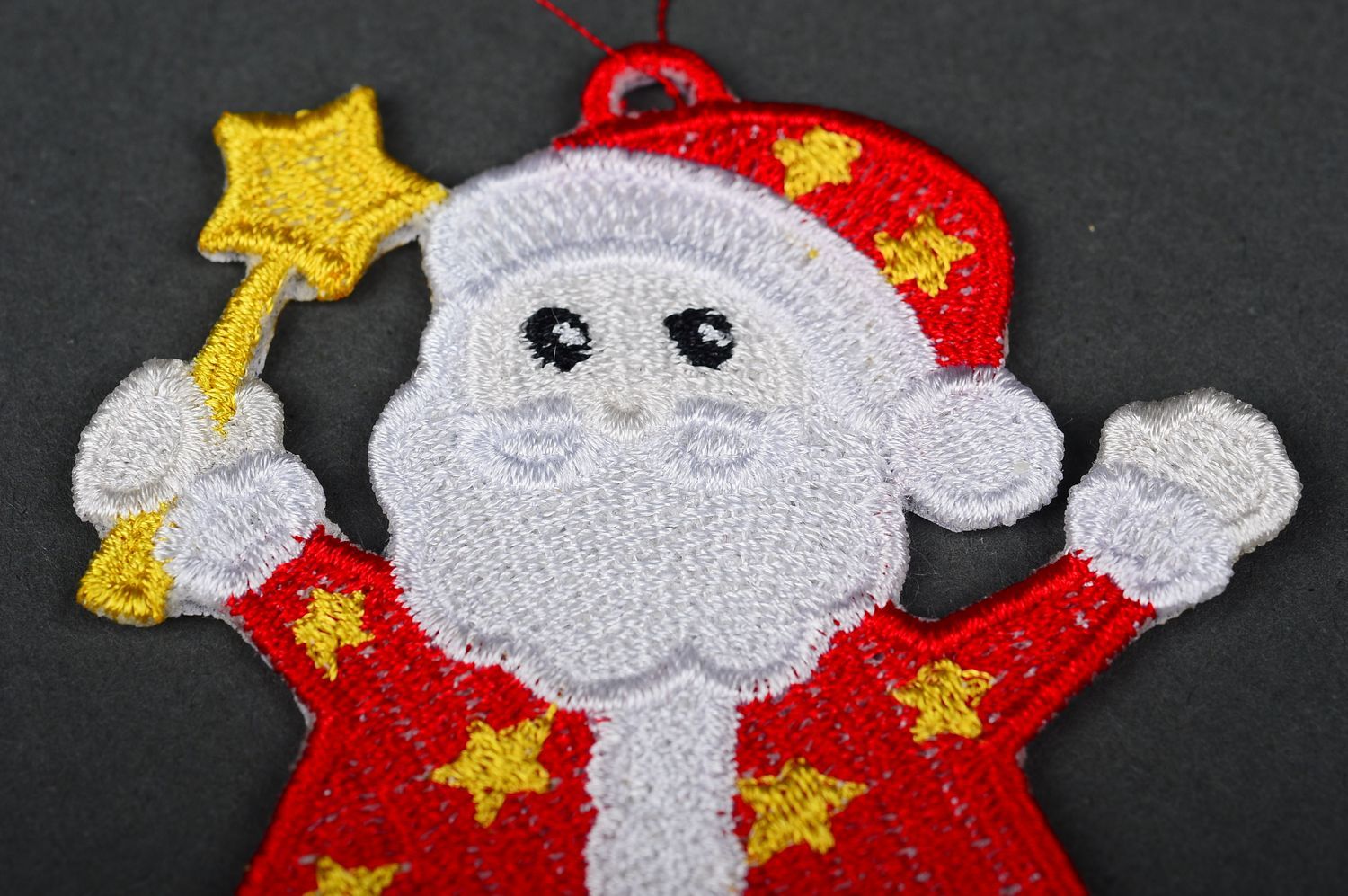 Елочная игрушка Санта ручной работы декоративная подвеска предмет декора фото 5