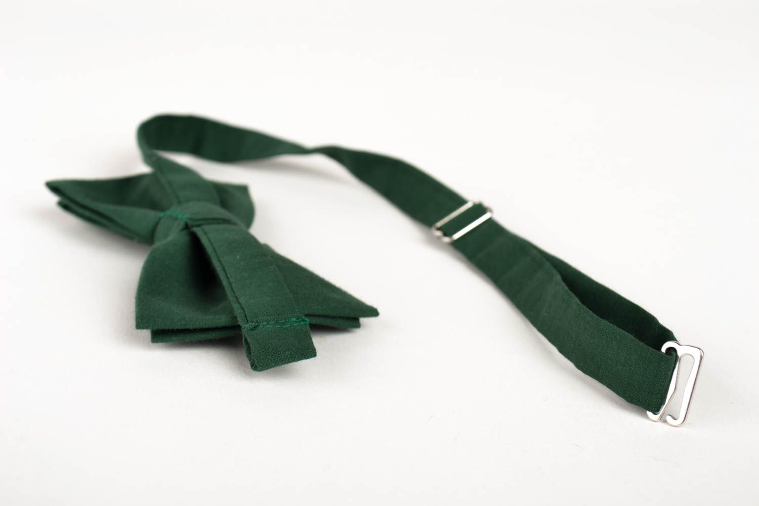 Corbata de lazo artesanal pajarita moderna verde de madera accesorio unisex foto 3