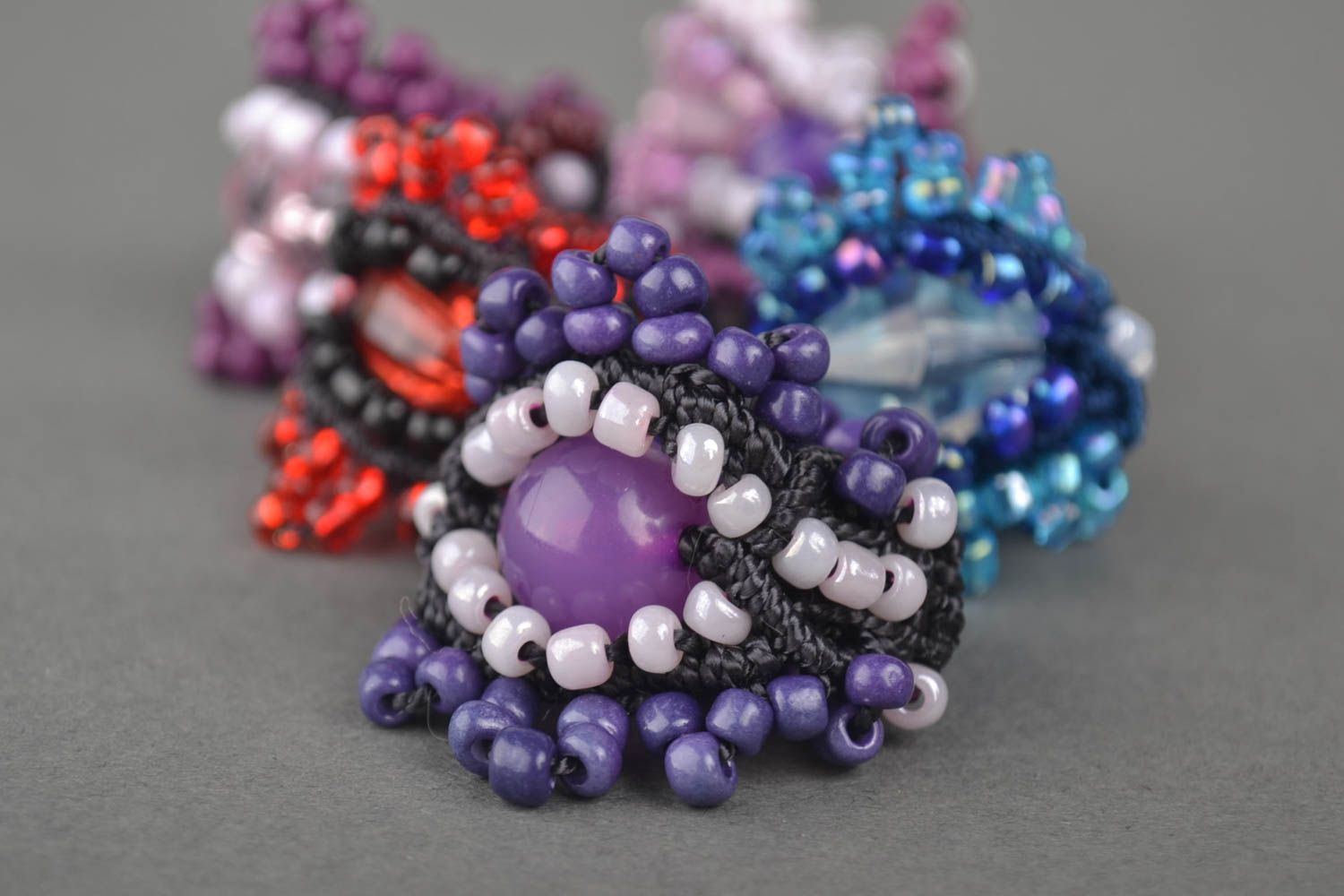 Handmade beaded jewelry 7 fashion rings kids accessories best gifts for girls photo 4