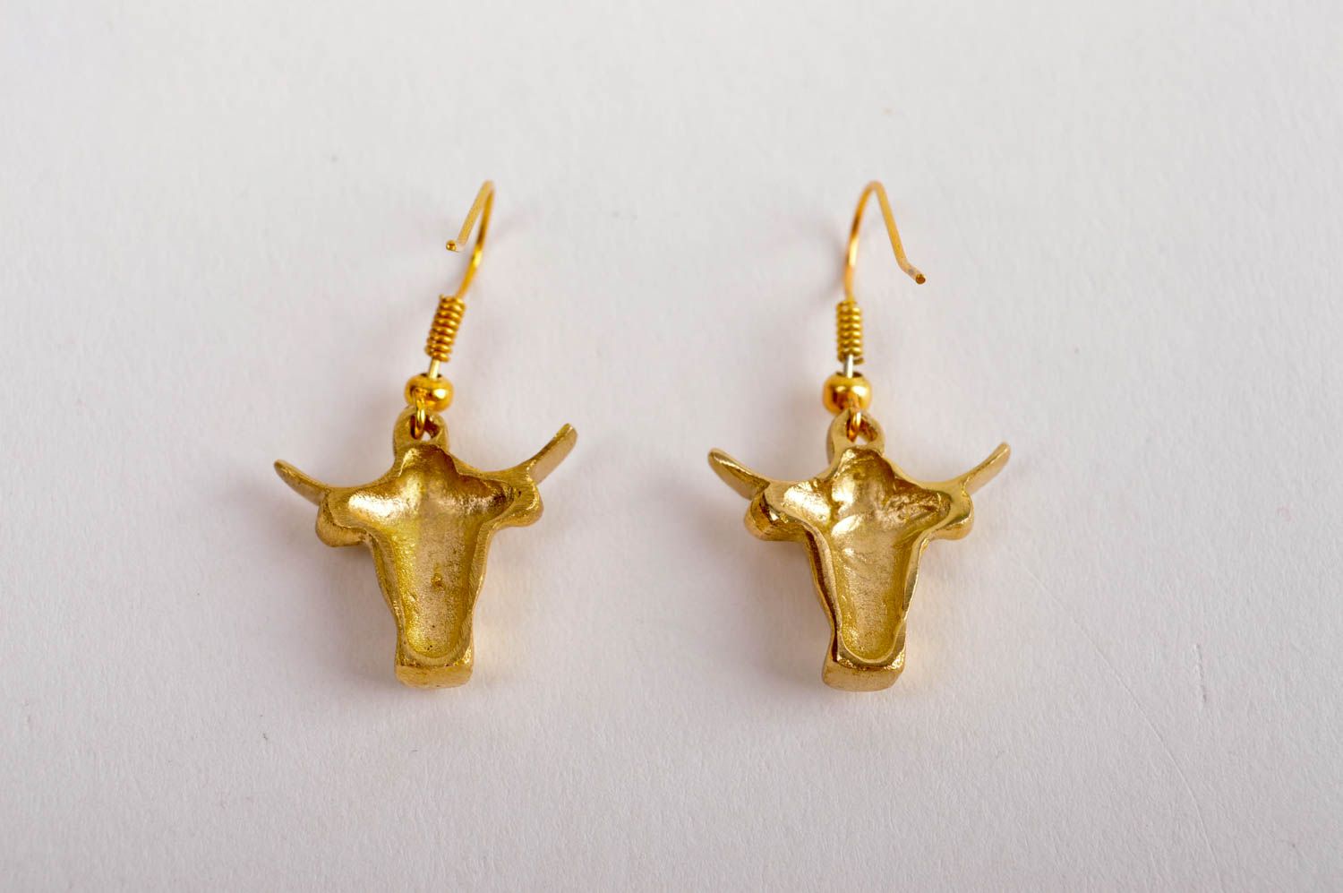 Lange Ohrhänger handmade goldfarbig Metall Schmuck lang Ohrringe für Damen foto 4