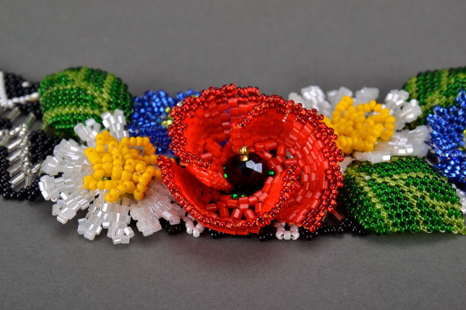 Necklace made of Czech beads Wild flowers photo 4