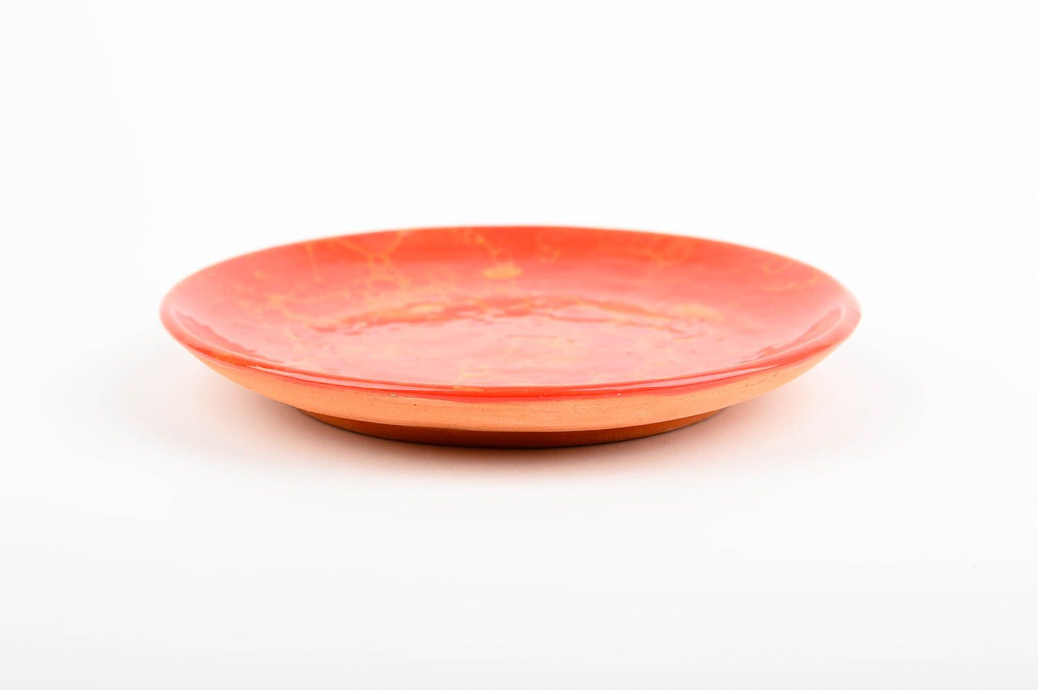 Plato pintado rojo artesanal decoración de casa plato decorativo de cerámica  foto 3