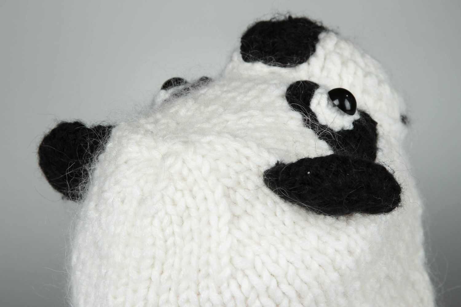 Вязанная шапка Панда фото 4