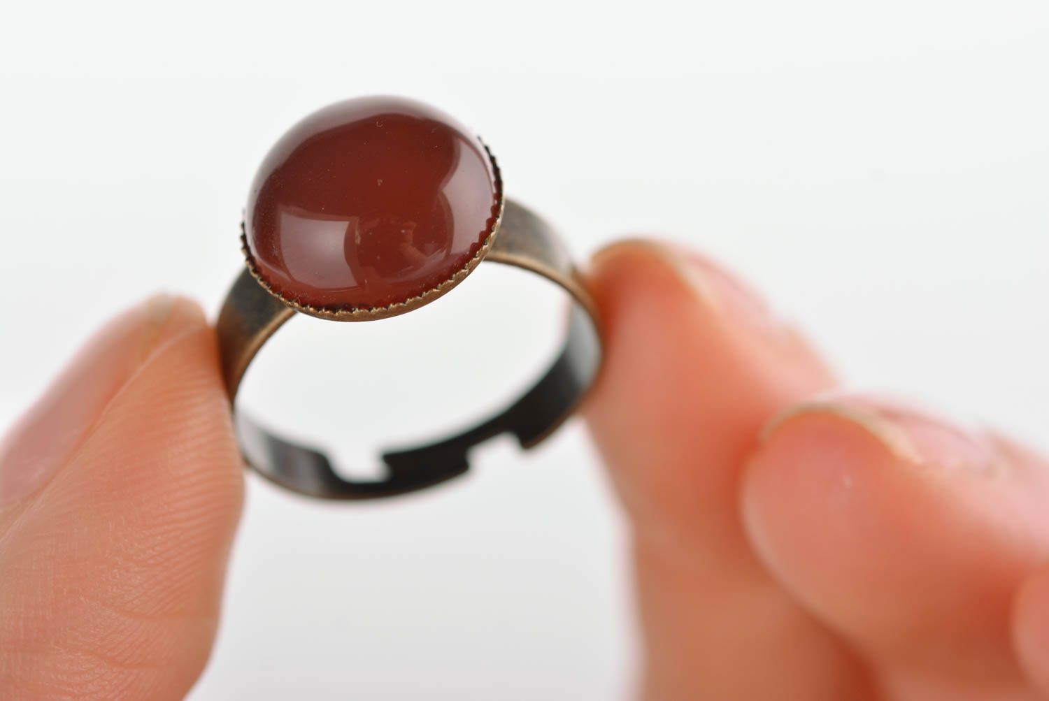Украшение ручной работы красивое кольцо необычное кольцо круглое бордовое фото 4