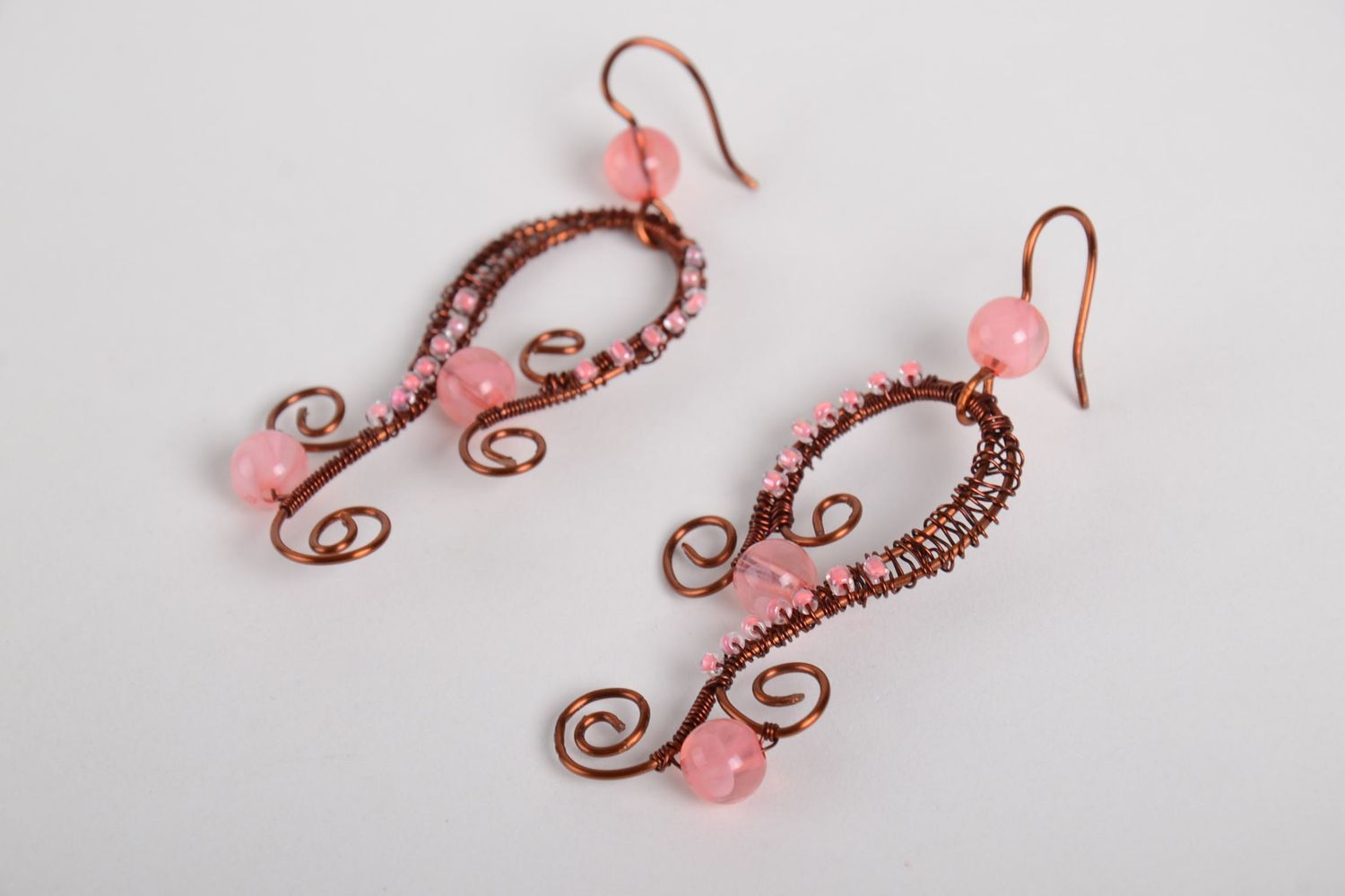 Ohrringe aus Draht handmade Ohrringe für Damen ausgefallener Ohrschmuck foto 4