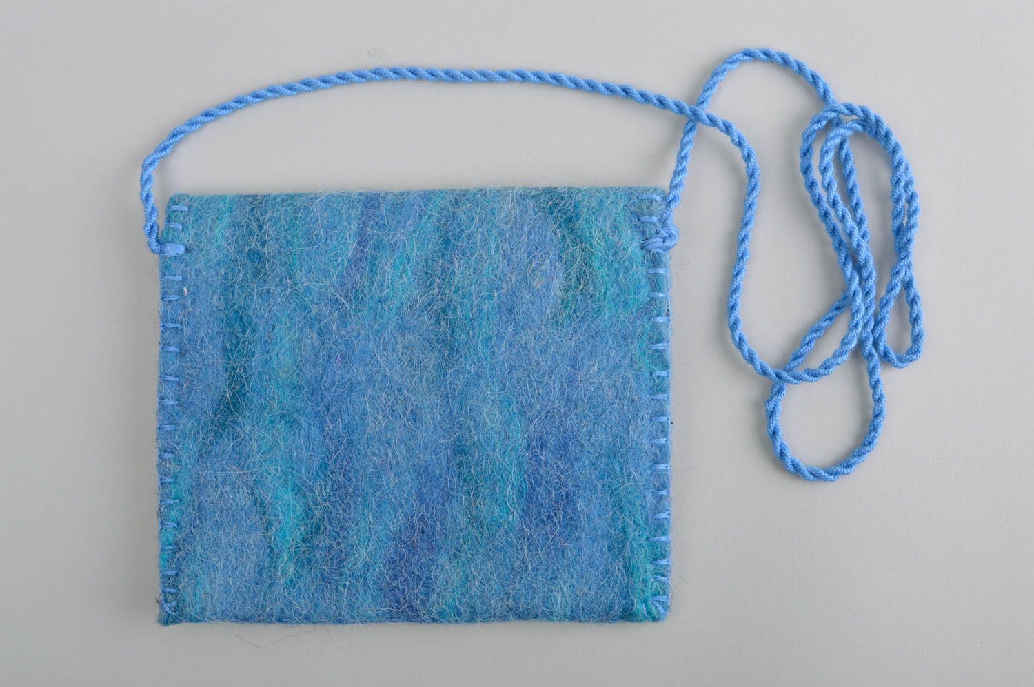 Handmade Filz Tasche Accessoires für Frauen Geschenk für Frauen blau gefilzt foto 3