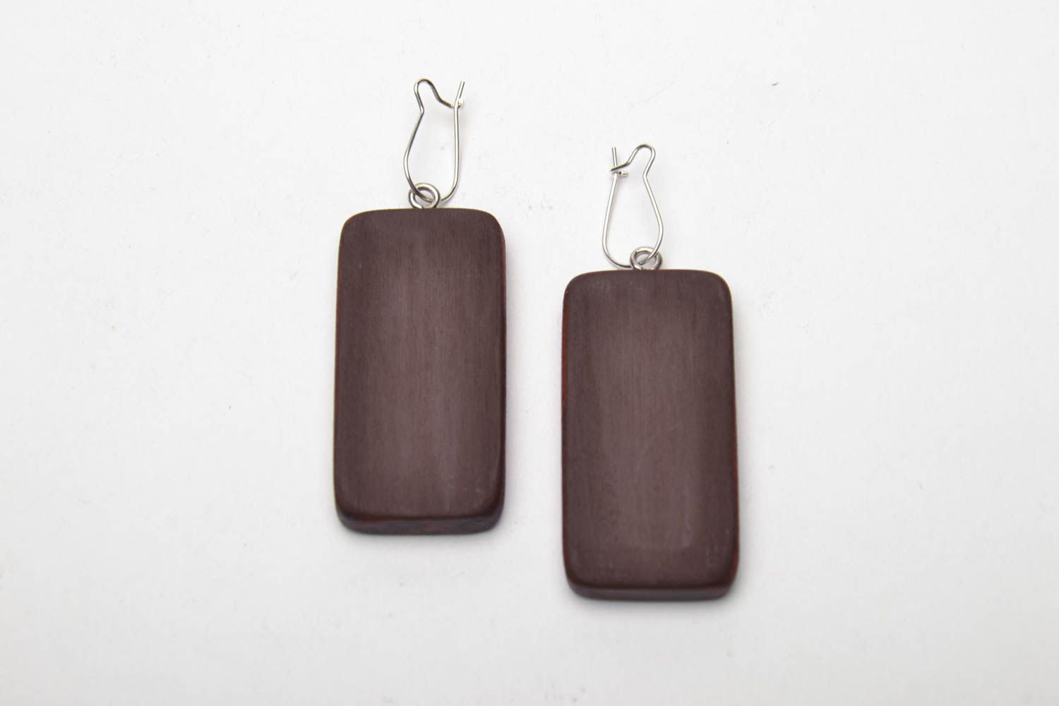 Wooden earrings with painting photo 4