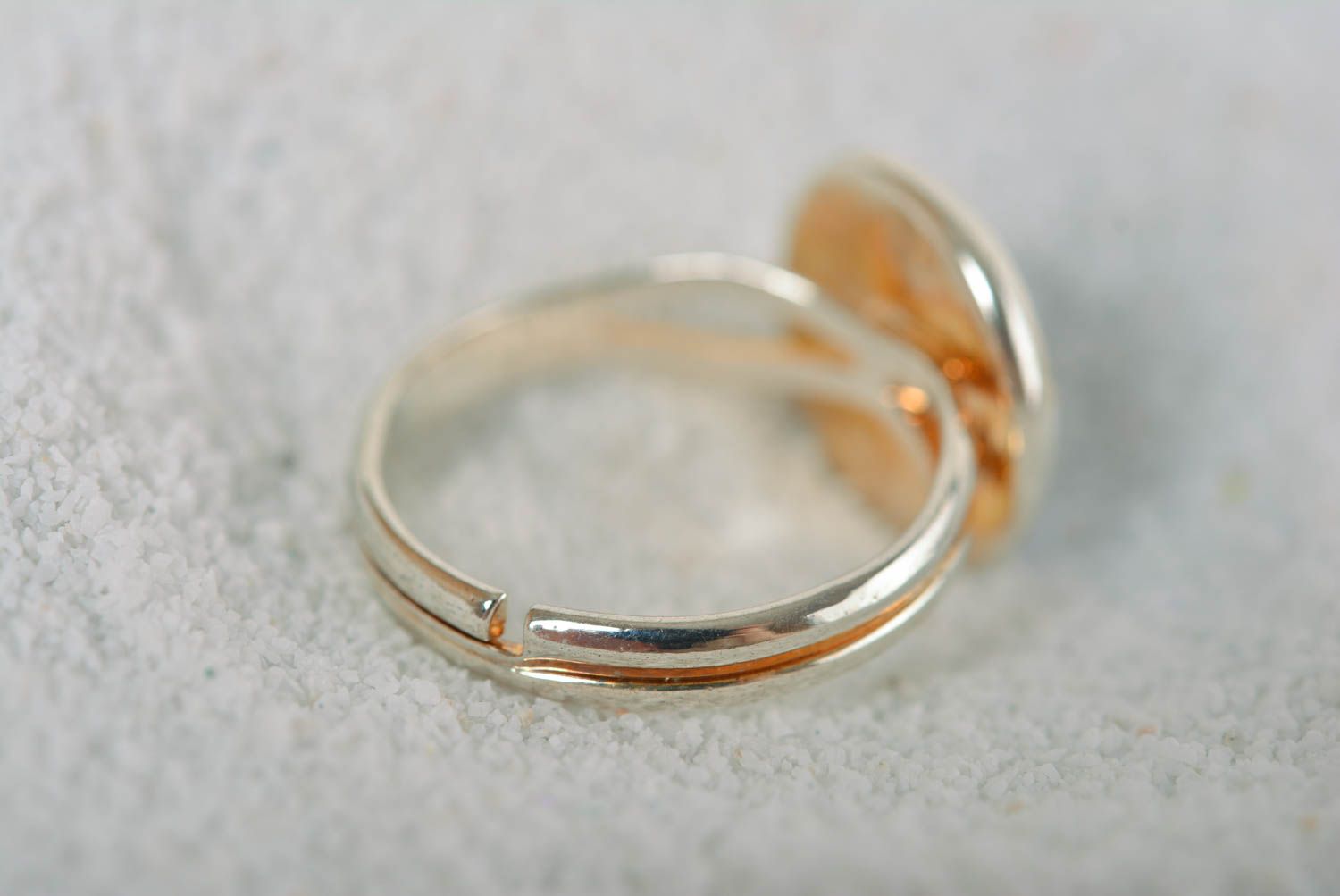 Кольцо ручной работы кольцо из эпоксидной смолы модное кольцо голубое глаз фото 4