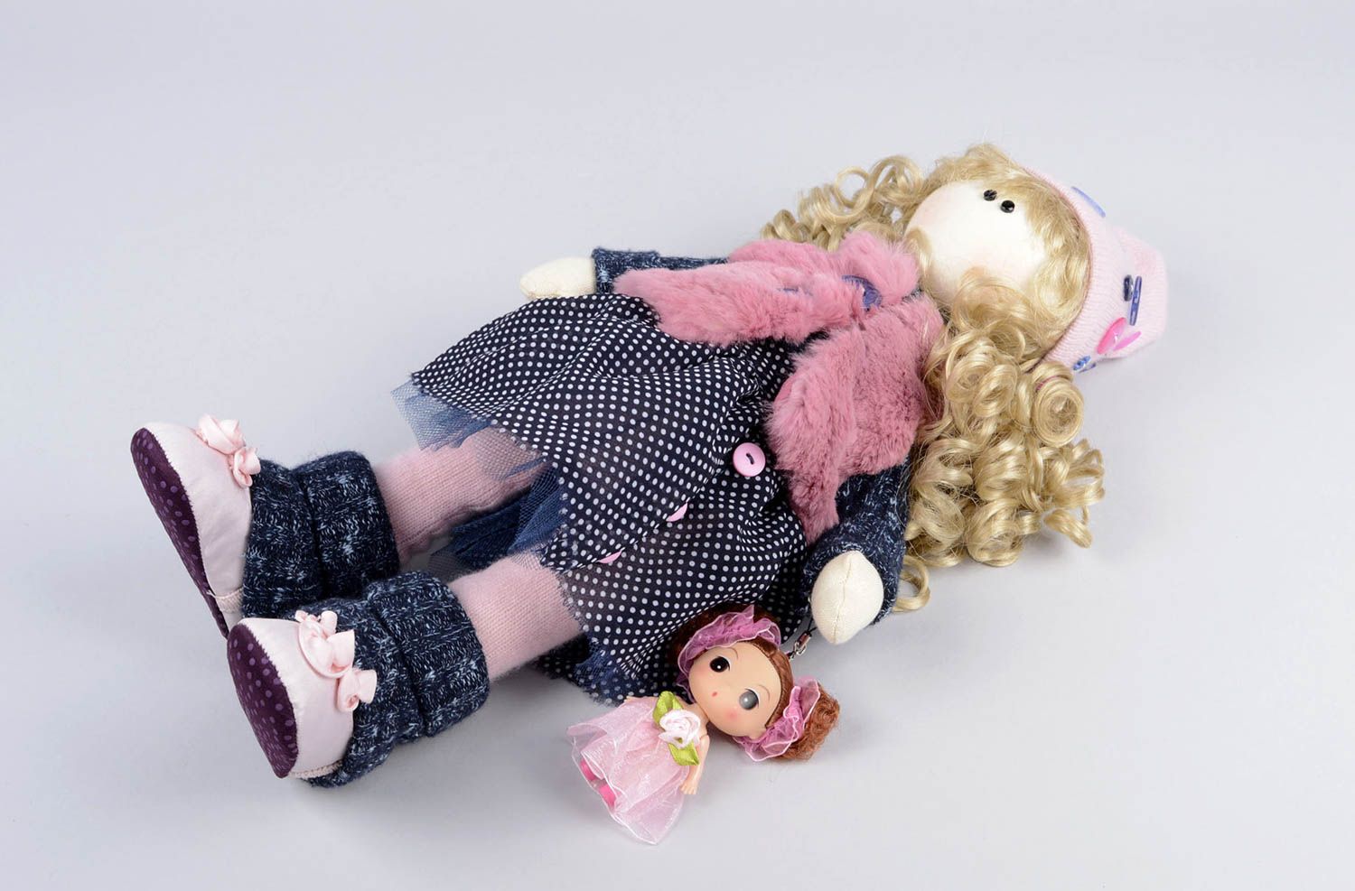 Красивая кукла для интерьера ручной работы кукла из ткани декоративная кукла фото 4