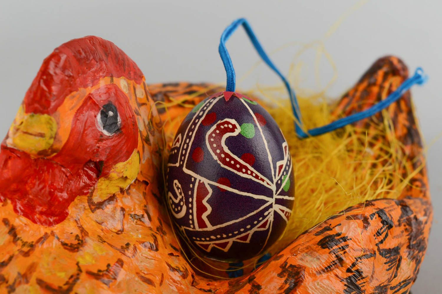 Huevo de Pascua hermoso hecho a mano colgante decorativo adorno para casa foto 1