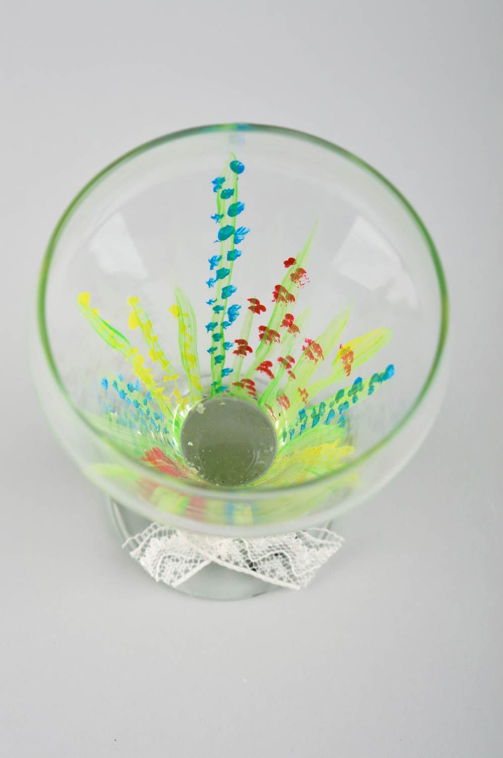 Geschirr aus Glas handmade Trinkbecher aus Glas Tisch Deko grell bemaltes Glas foto 5