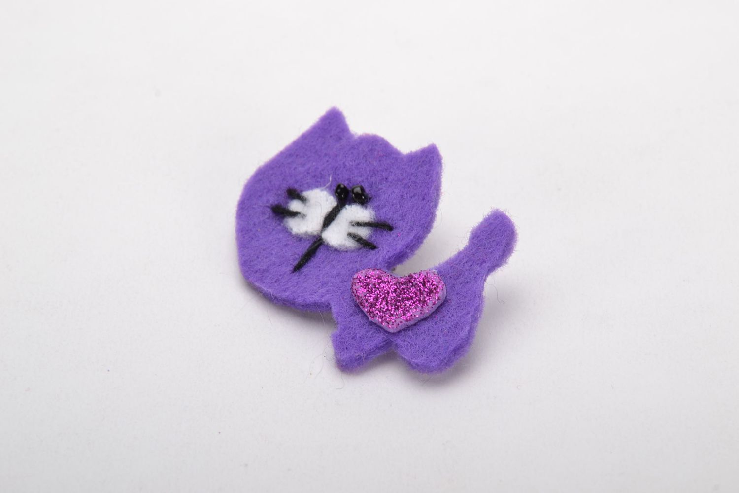 Broche originale en forme de Chat violet photo 2