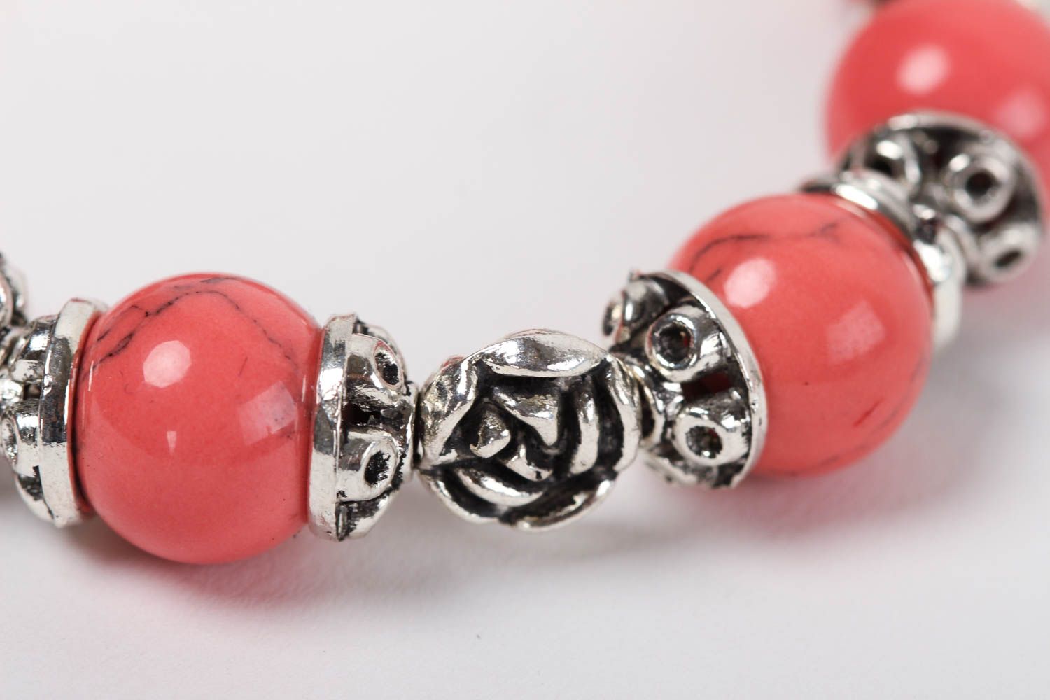 Vintage bracelet handmade coral bracelet jewelry with natural stones for women photo 4