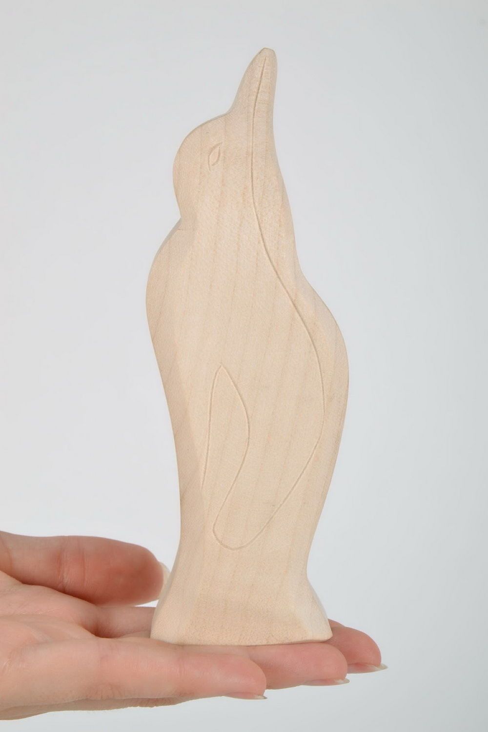Statuette cut from wood Penguin photo 2