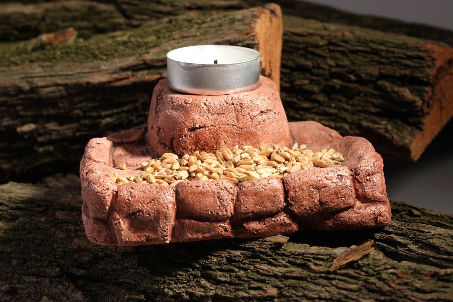 Deko Kerzenhalter handmade Teelichthalter aus Ton Kerzenhalter Keramik originell foto 1