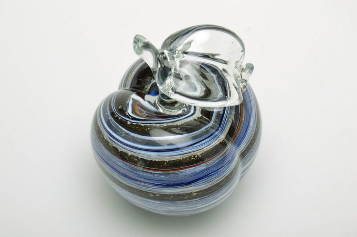 Maça decorativa azul, estatueta de vidro foto 3