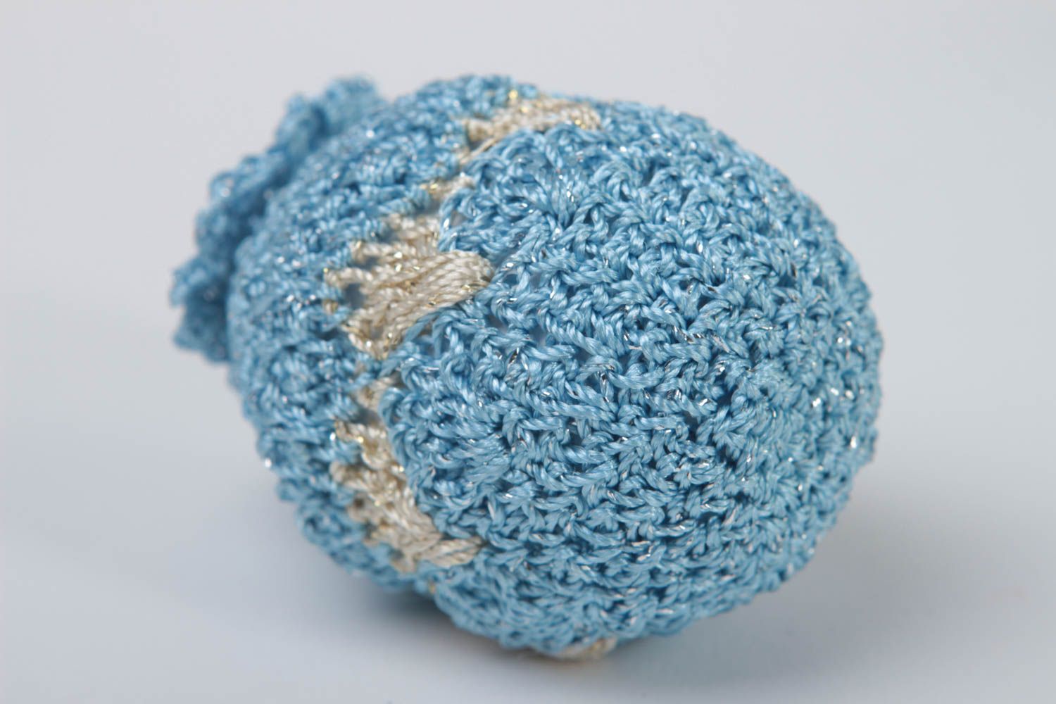 Пасхальное яйцо ручной работы украшение на Пасху пасхальный декор голубое фото 3