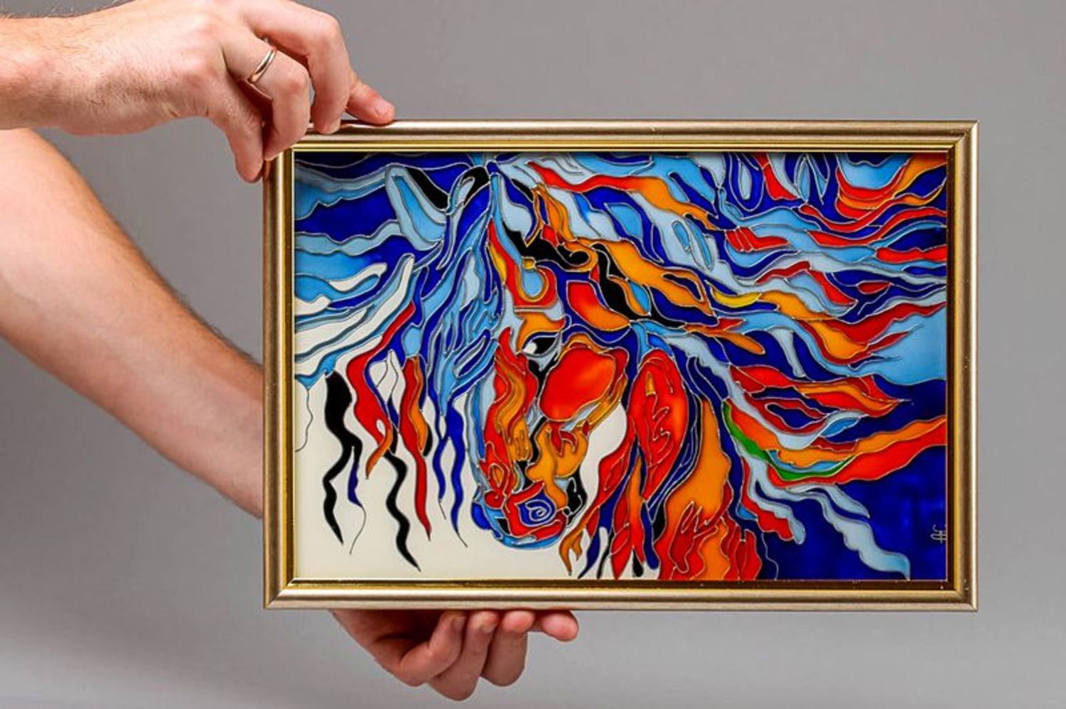 Glasfensterbild Pferd foto 4
