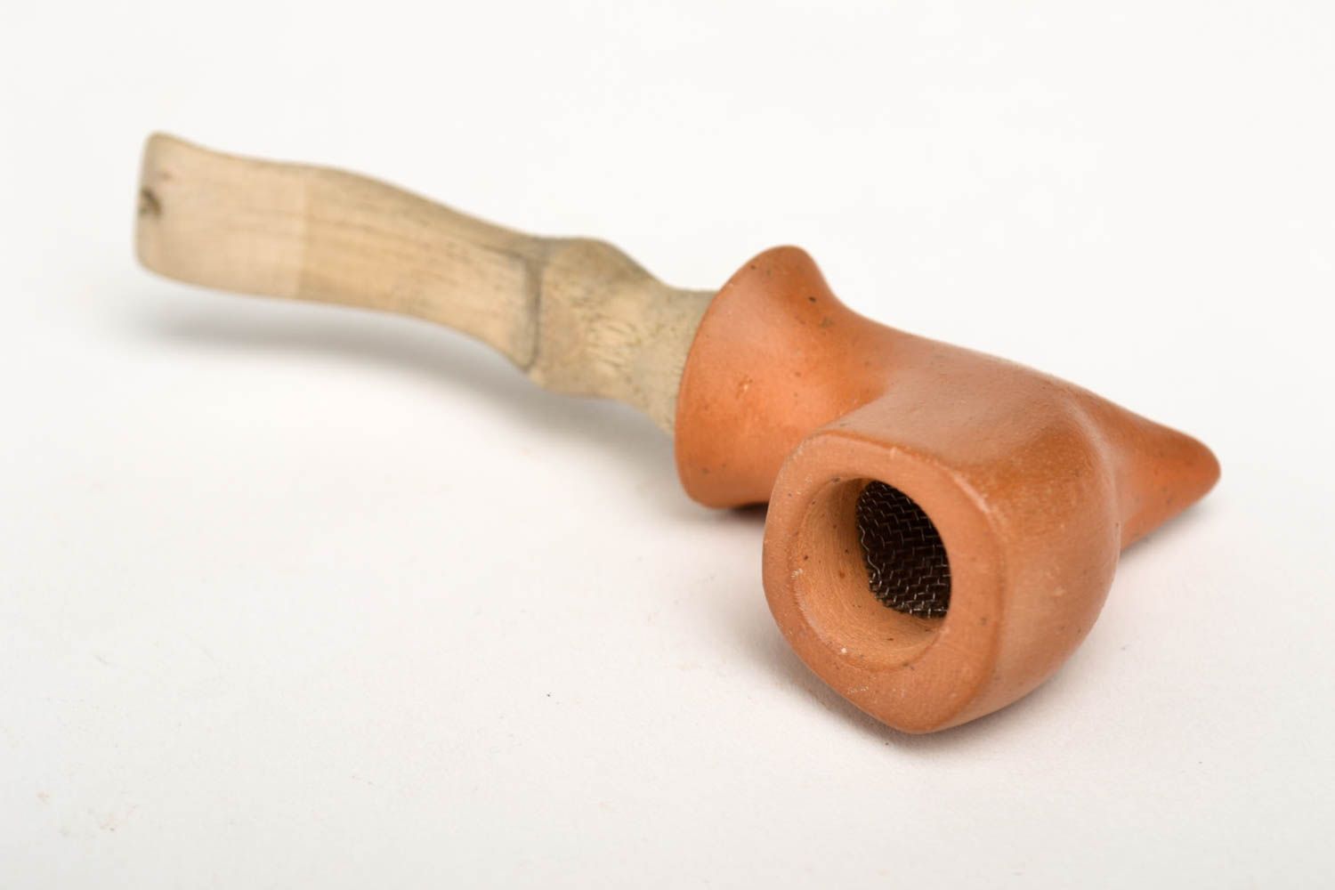 Pipa de arcilla artesanal con boquilla accesorio para fumar tabaco pipa de barro foto 2
