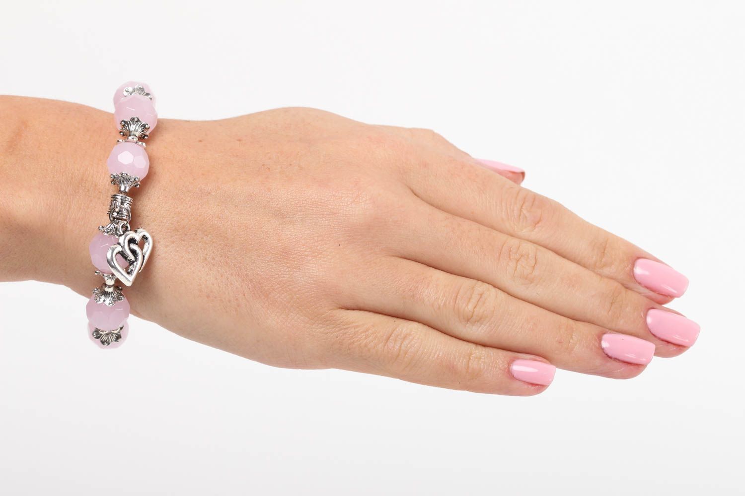 Handgemachter Schmuck modisches Armband Quarz Schmuck Damen Armband rosa foto 5