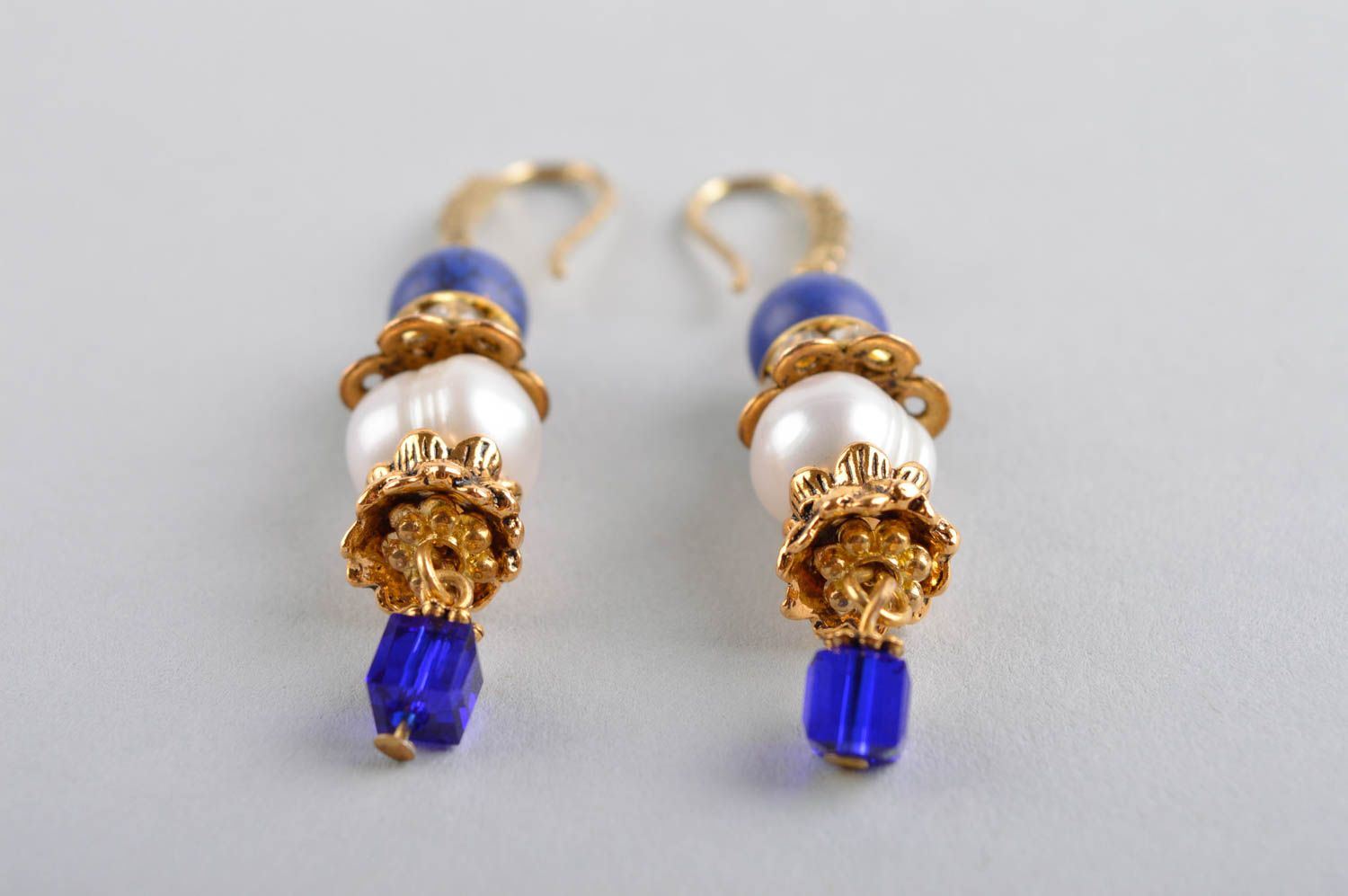 Handmade jewelry metal earrings bead earrings gemstone jewelry gifts for mom photo 4