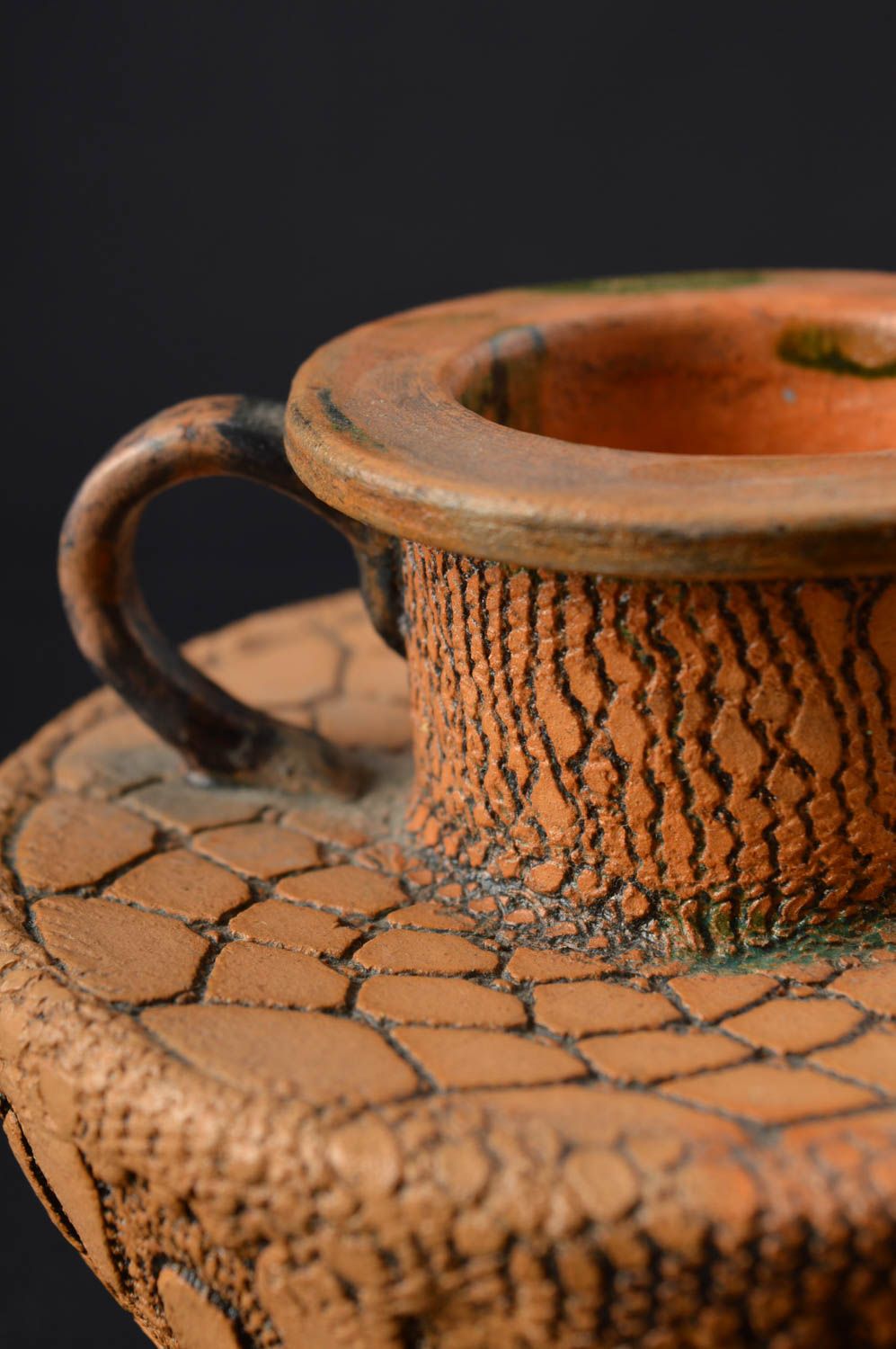 4 inches Roman-style amphora vase handmade home décor 0,6 lb photo 2