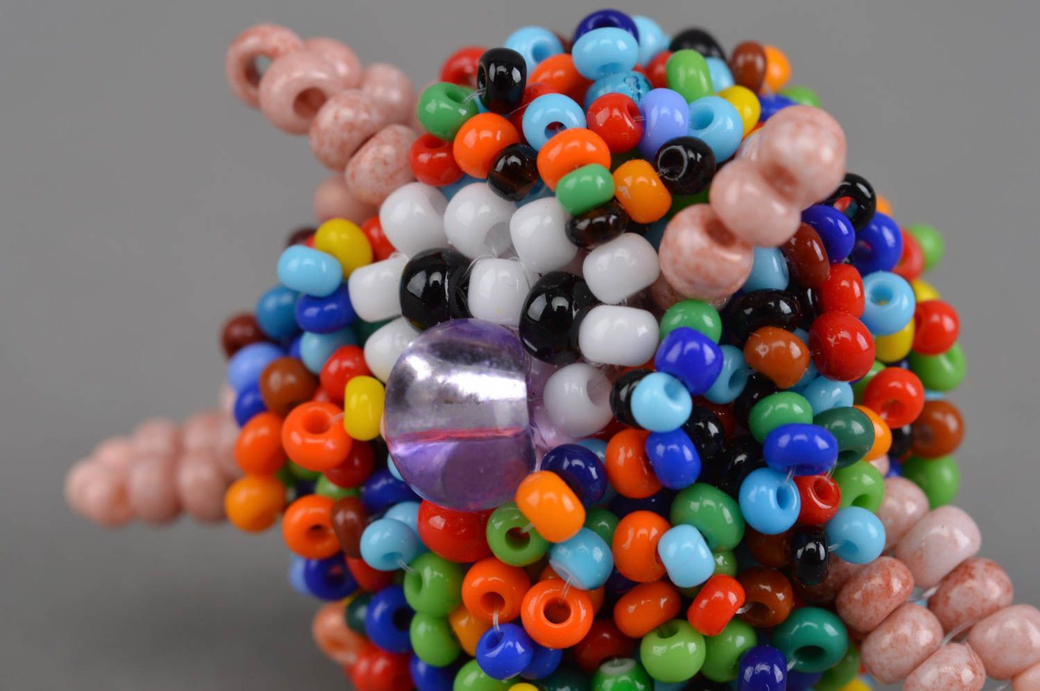 Figurine en perles de rocaille multicolore de petite taille faite main photo 5