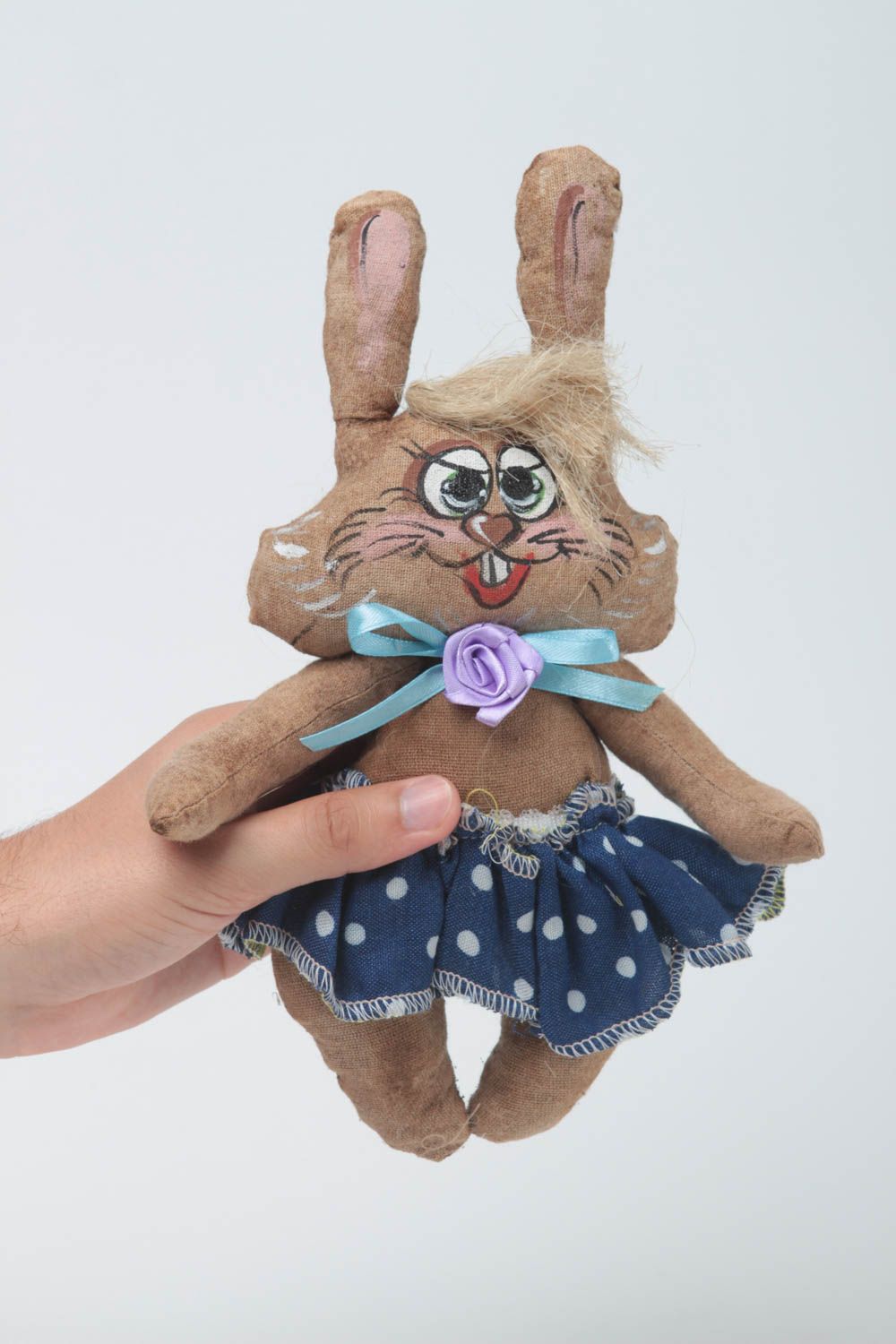 Пряничная игрушка из ткани в виде зайца с запахом кофе и корицы хендмейд фото 5