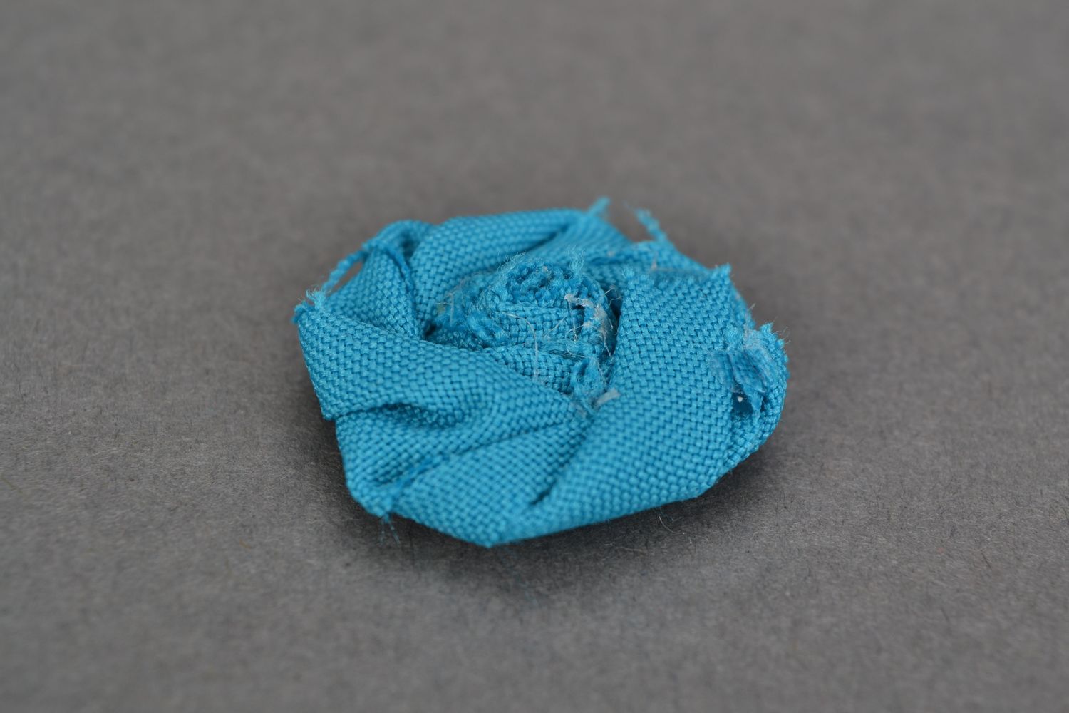 Set of 6 handmade bright blue fabric rose flowers for DIY accessories photo 4