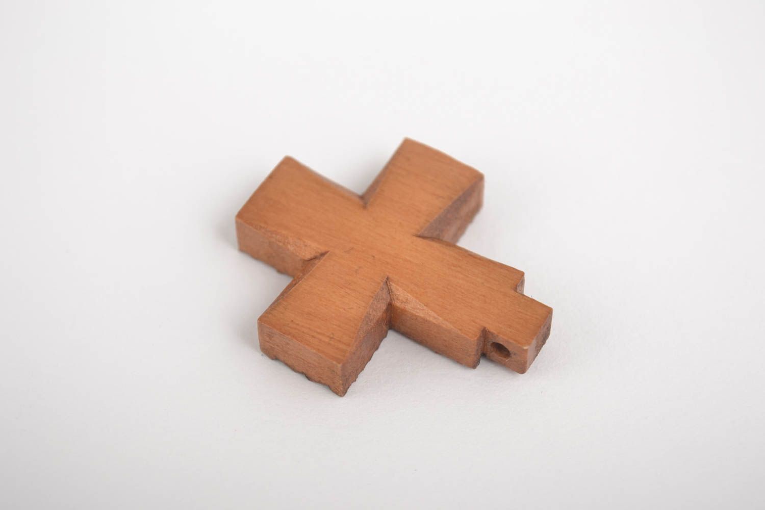Pendentif croix fait main Bijou ethnique petit Accessoire femme de bois écolo photo 2