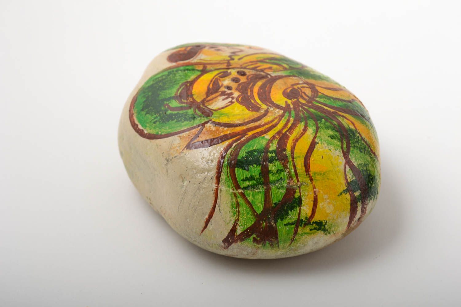 Морской камень ручной работы декор для дома раскрашенный камень водолей фото 3