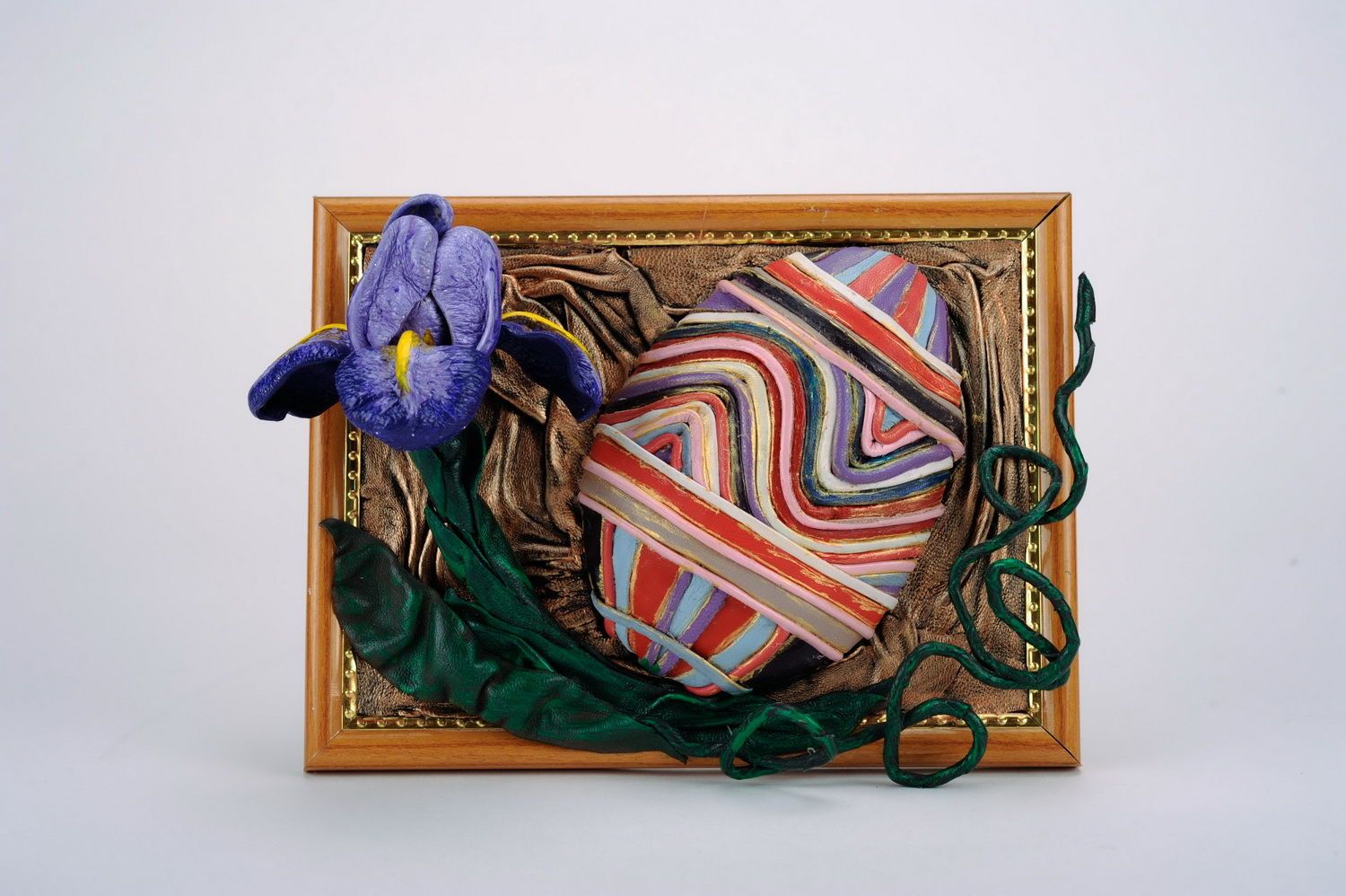 Panel de cuero Huevo de Pascua con iris   foto 1