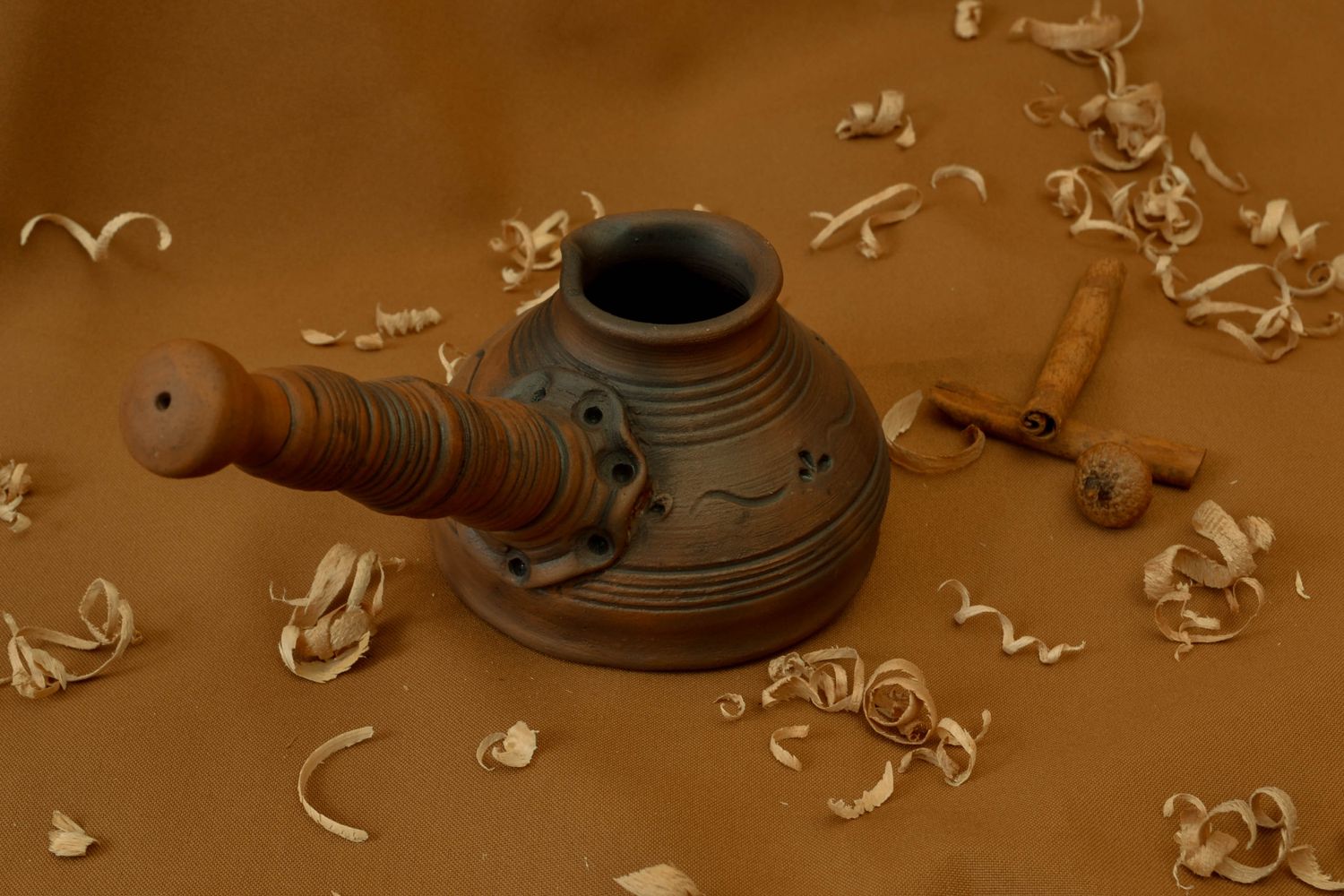 Cezve turc de céramique fait main avec goulot étroit 20-30 cl photo 1