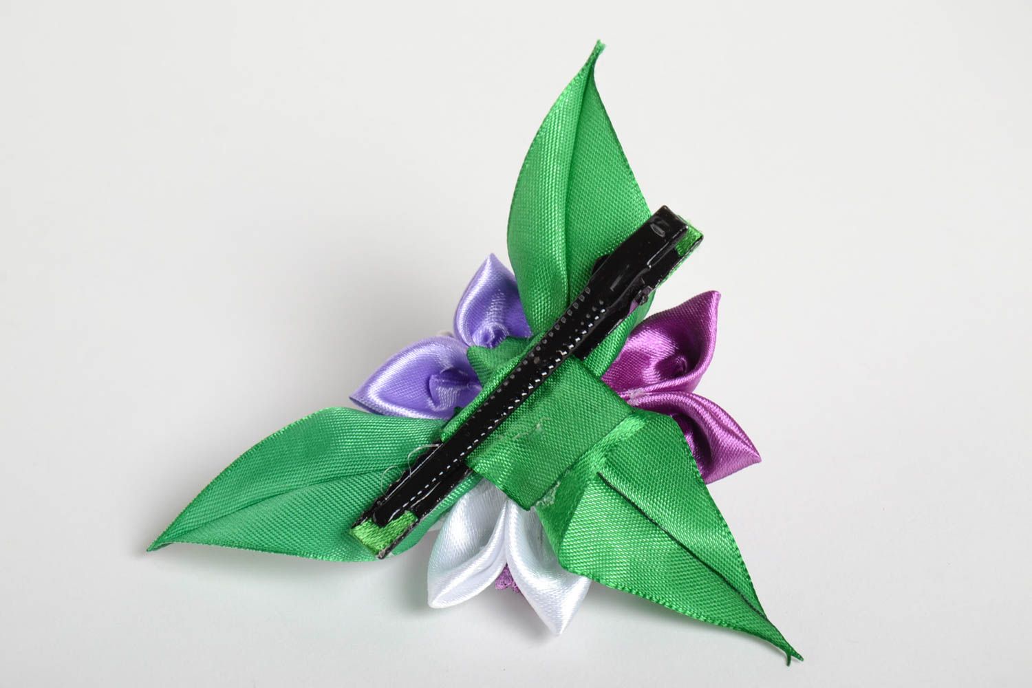 Яркая заколка-цветок ручной работы аксессуар для волос заколка для причесок фото 4