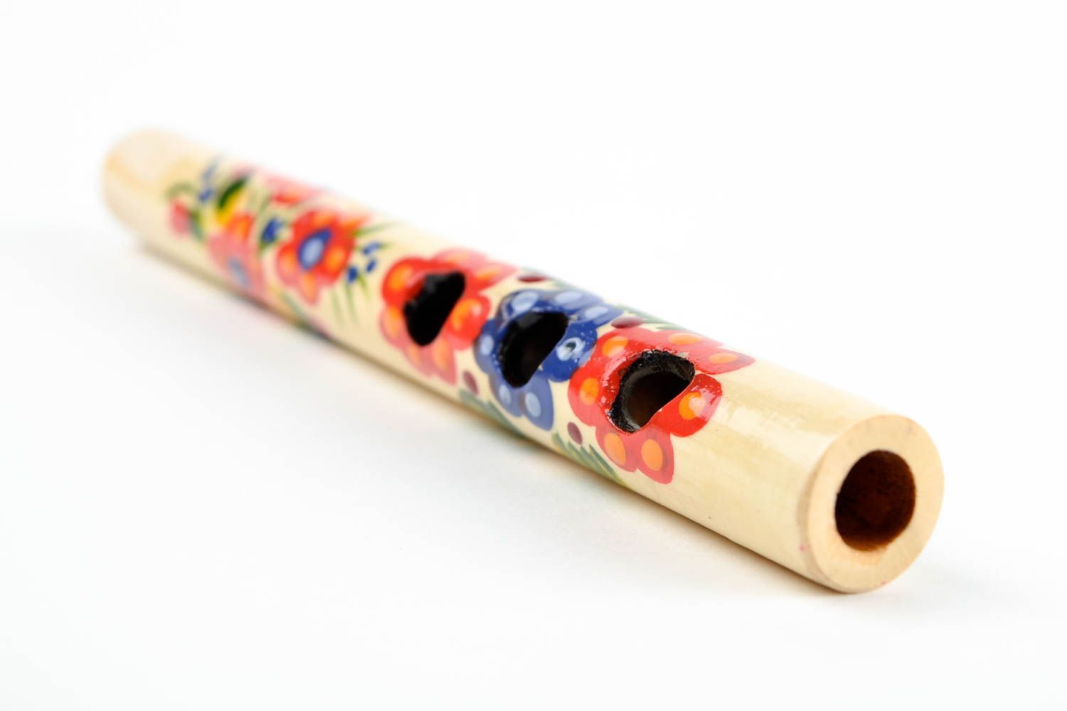 Silbato de madera pintado instrumento musical artesanal souvenir original foto 4