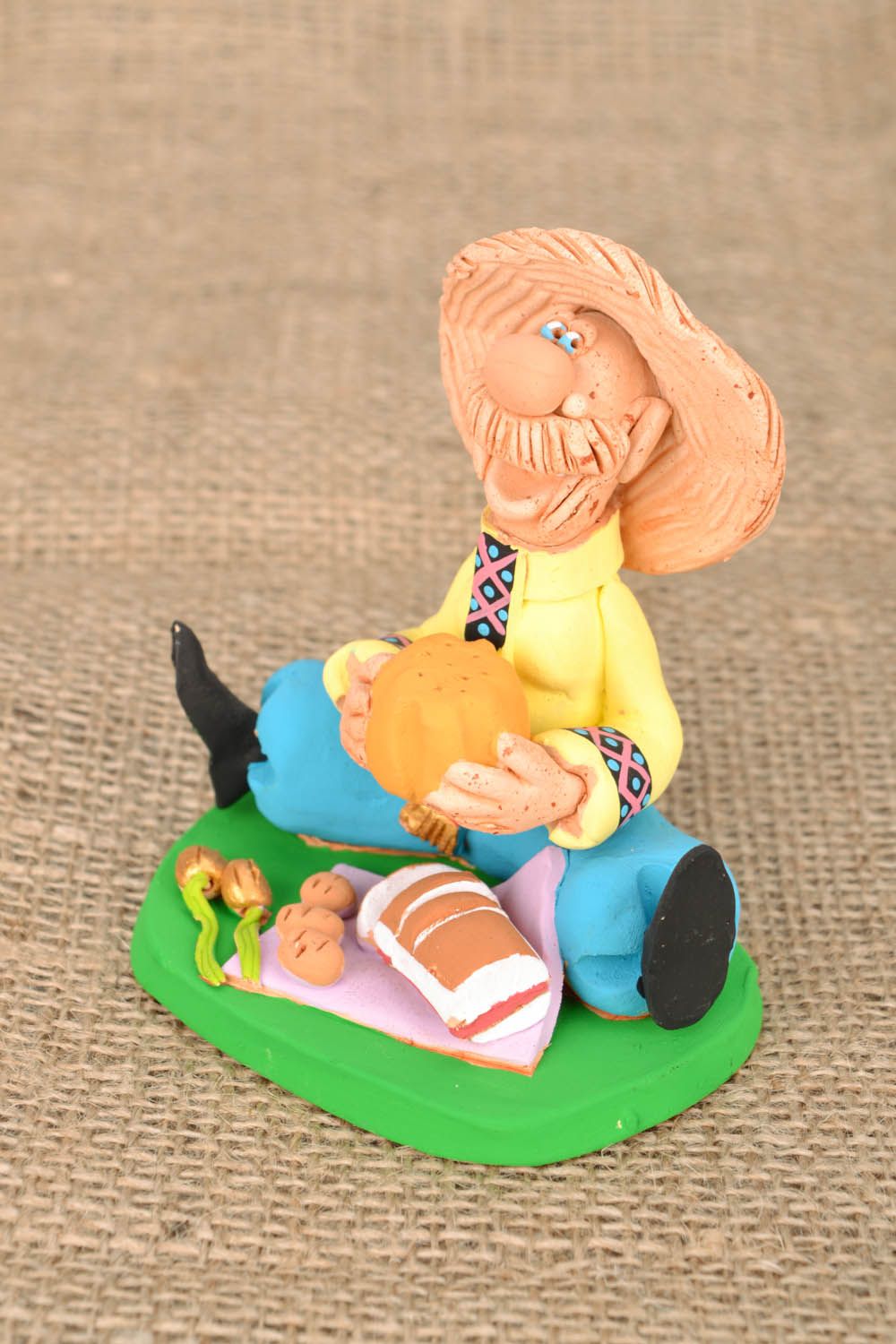 Clay figurine Cossack at the Picnic photo 1