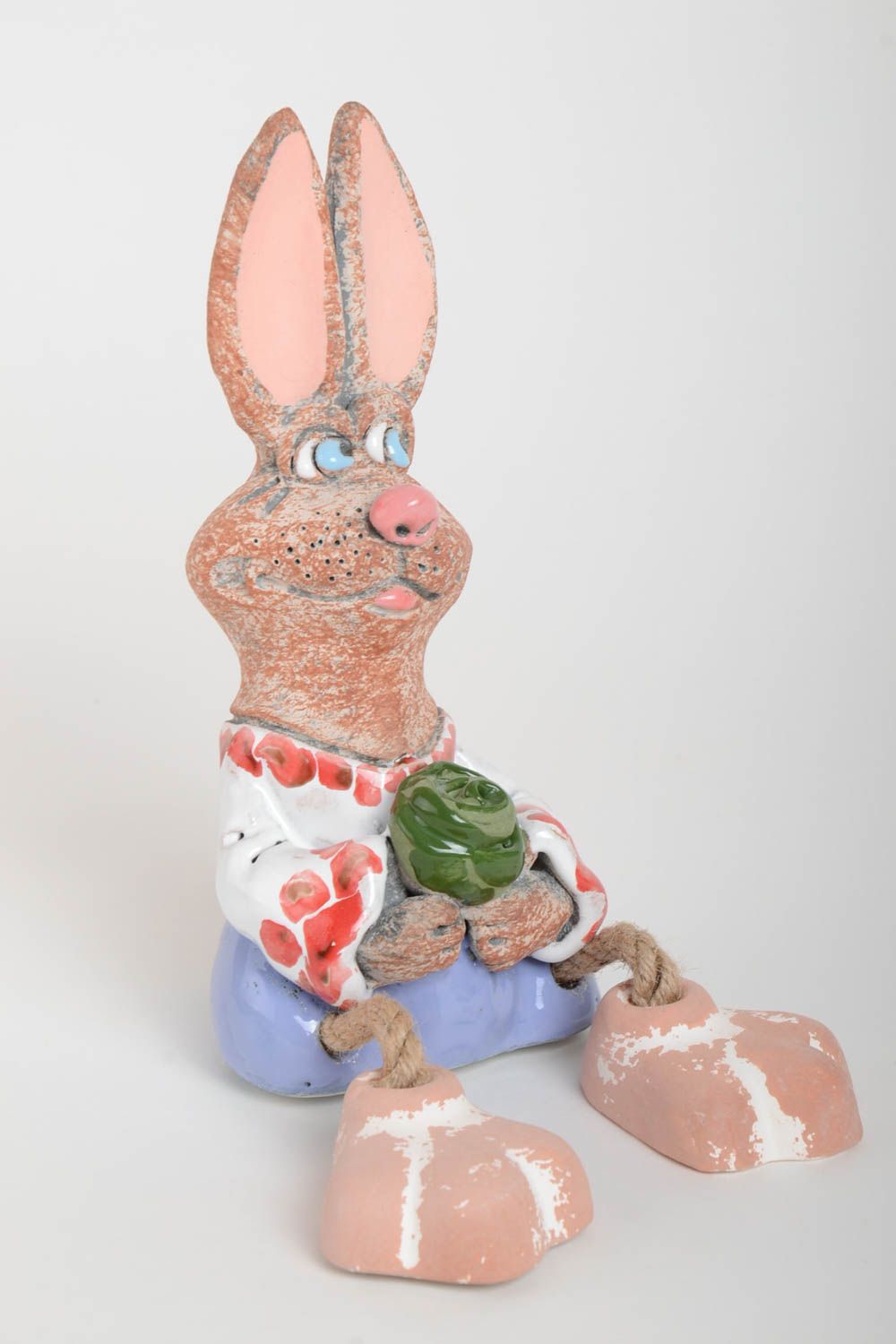 Keramik Handarbeit Spardose Hase Geschenkidee für Kinder lustige Sparbüchse foto 2