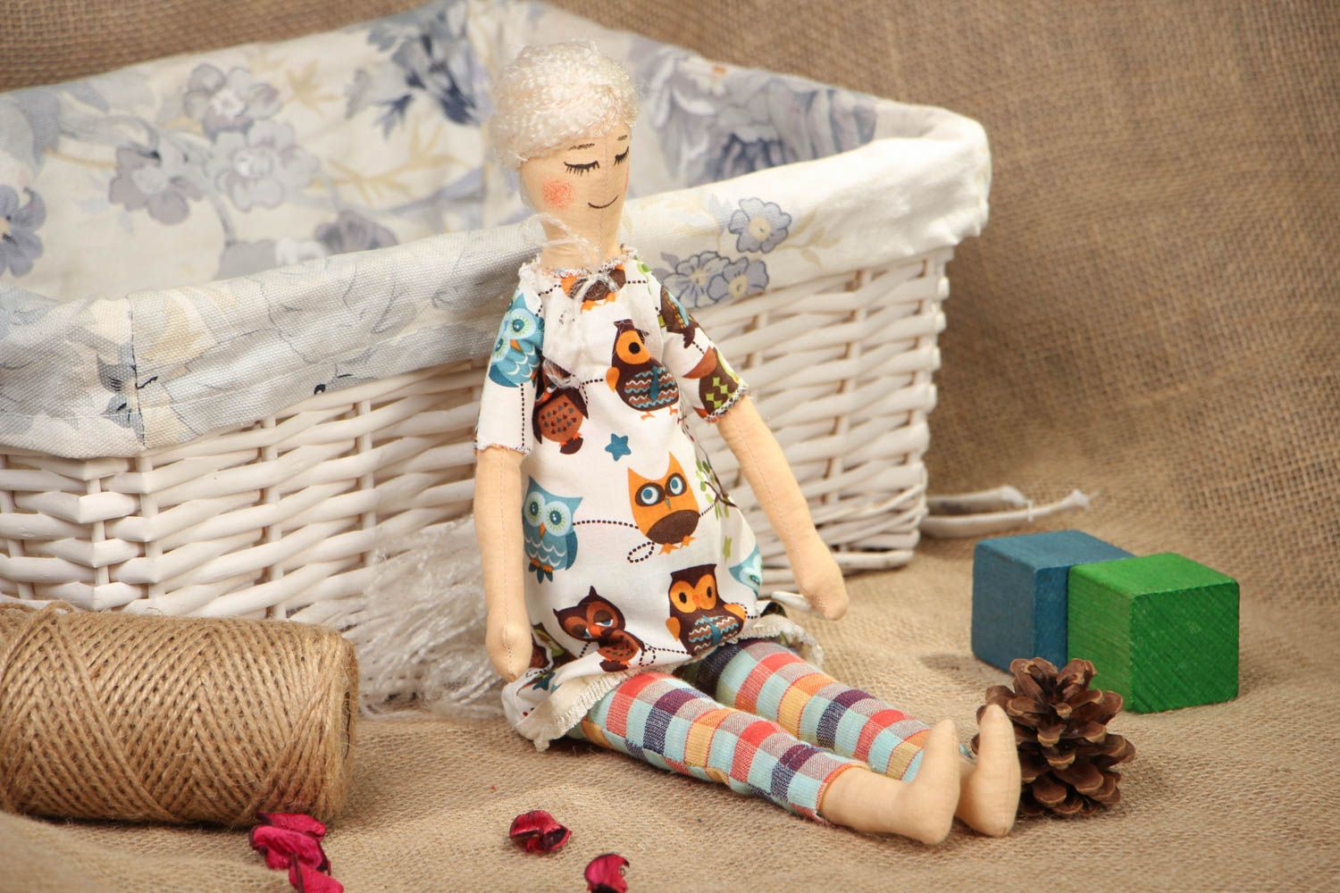 Мягкая игрушка кукла из ткани Беременная фото 5