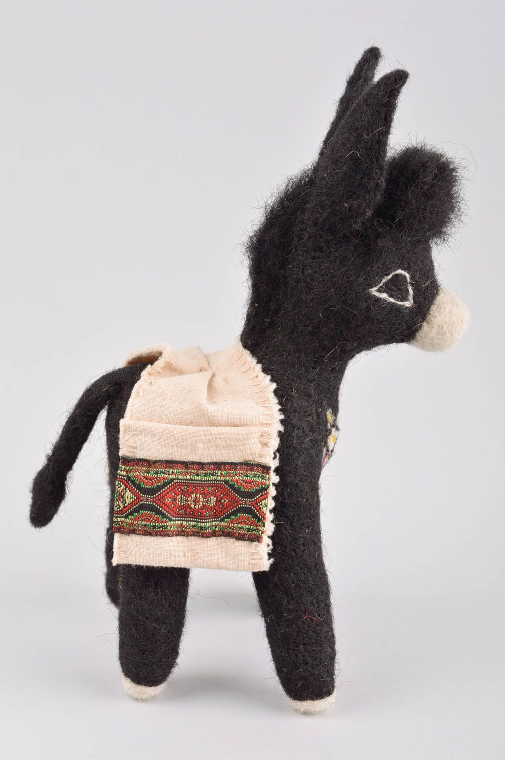 Beautiful handmade soft toy felted wool donkey toy best toys for kids gift ideas photo 3