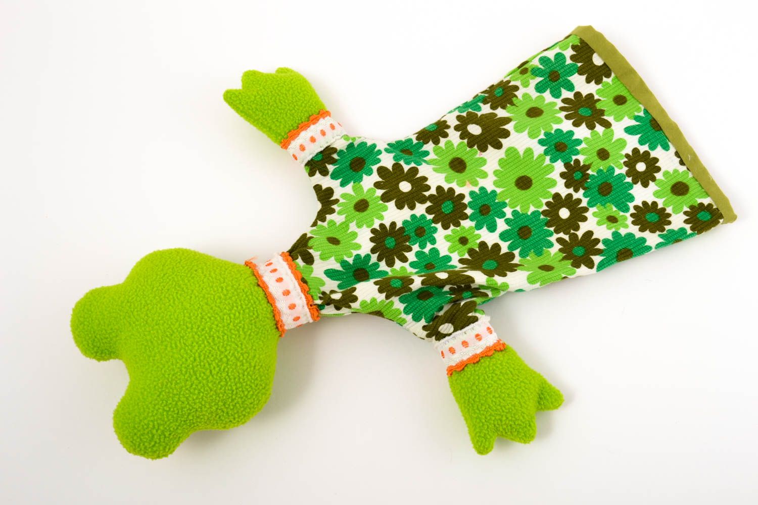 Spielzeug Frosch handmade Finger Puppe Geschenk Idee Fingerpuppen Tier in Grün foto 3
