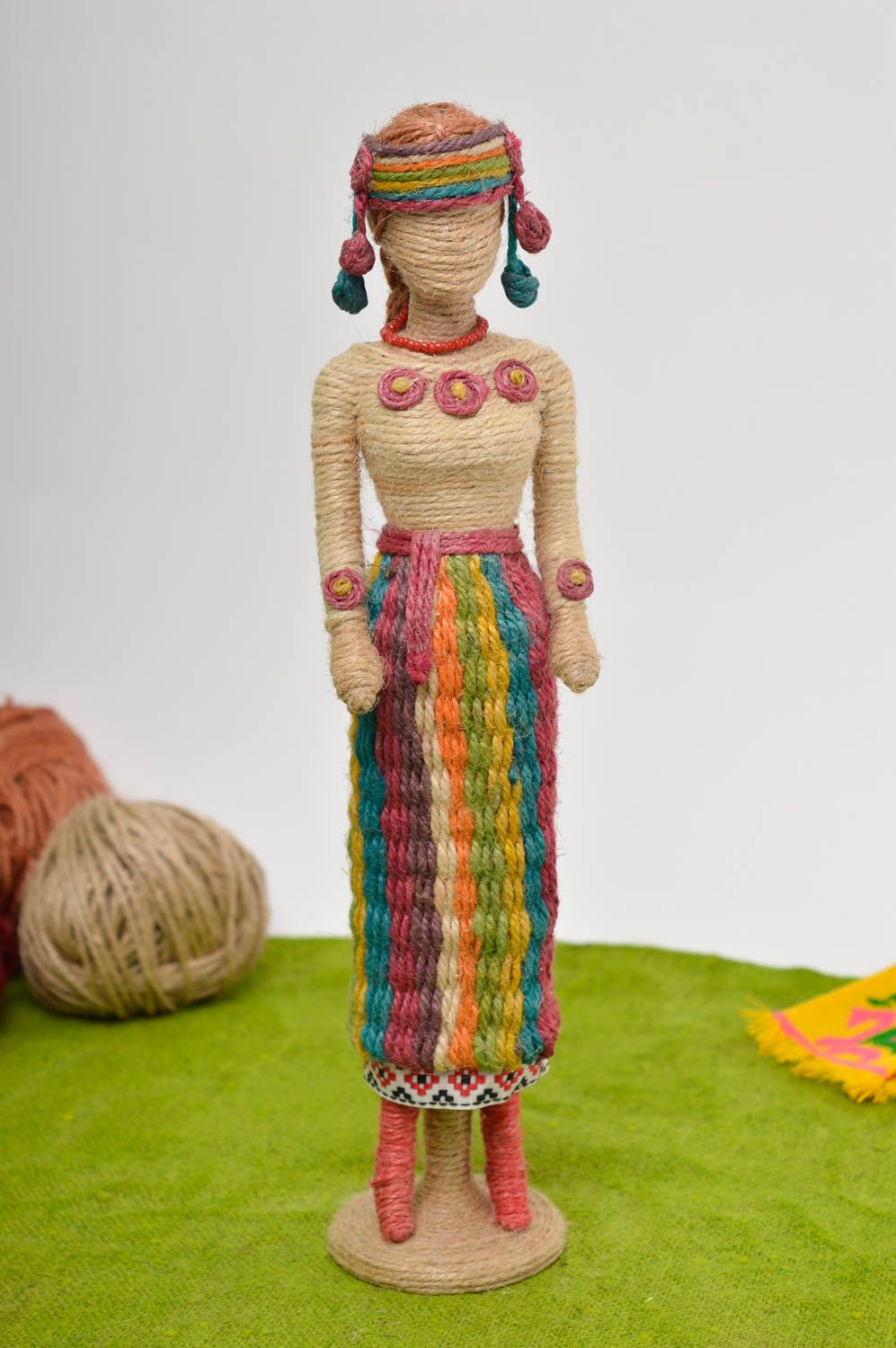 Кукла ручной работы декор для дома кукла из шпагата статуэтка Степная фея фото 1