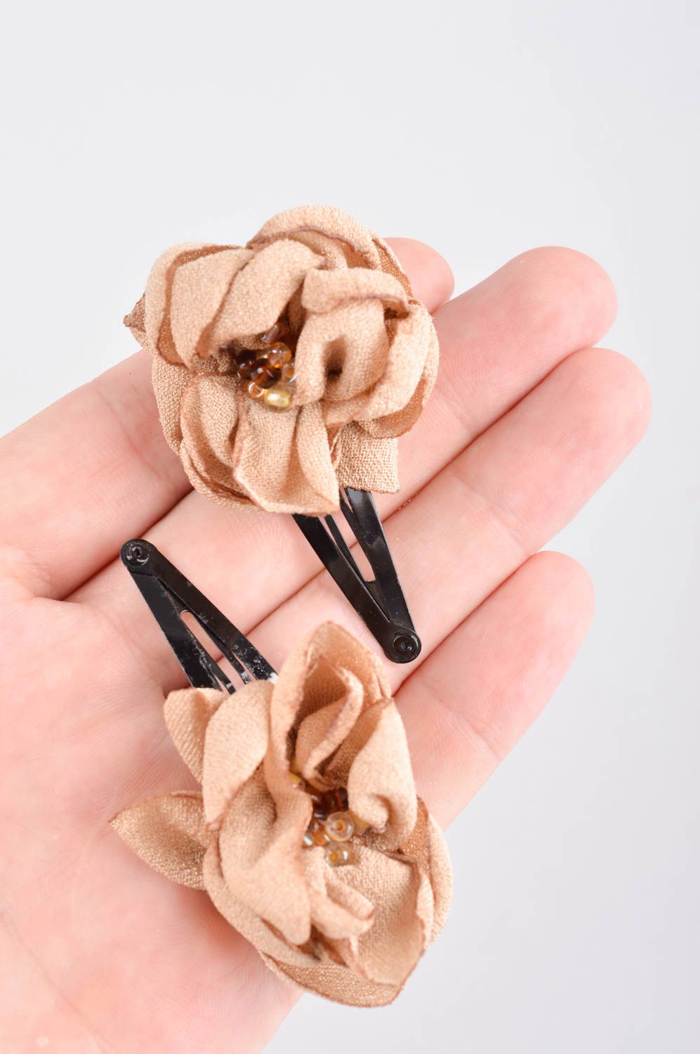 Handmade hair clips flower hair accessories flowers for hair gifts for girls photo 5