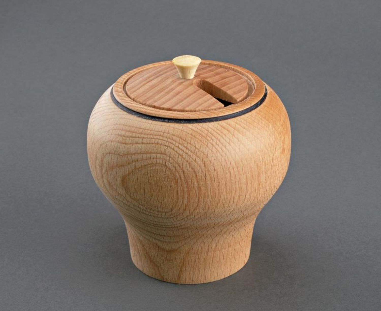 Zuccheriera di legno fatta a mano Barattolo per zucchero Vaso di legno
 foto 2