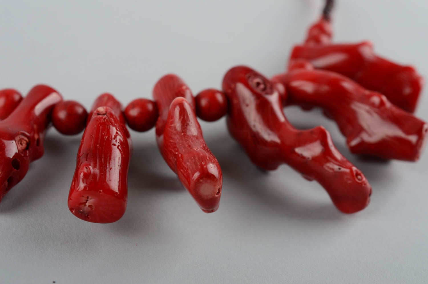 Red coral necklace fashion necklaces for women handmade jewelry gifts for wife photo 4