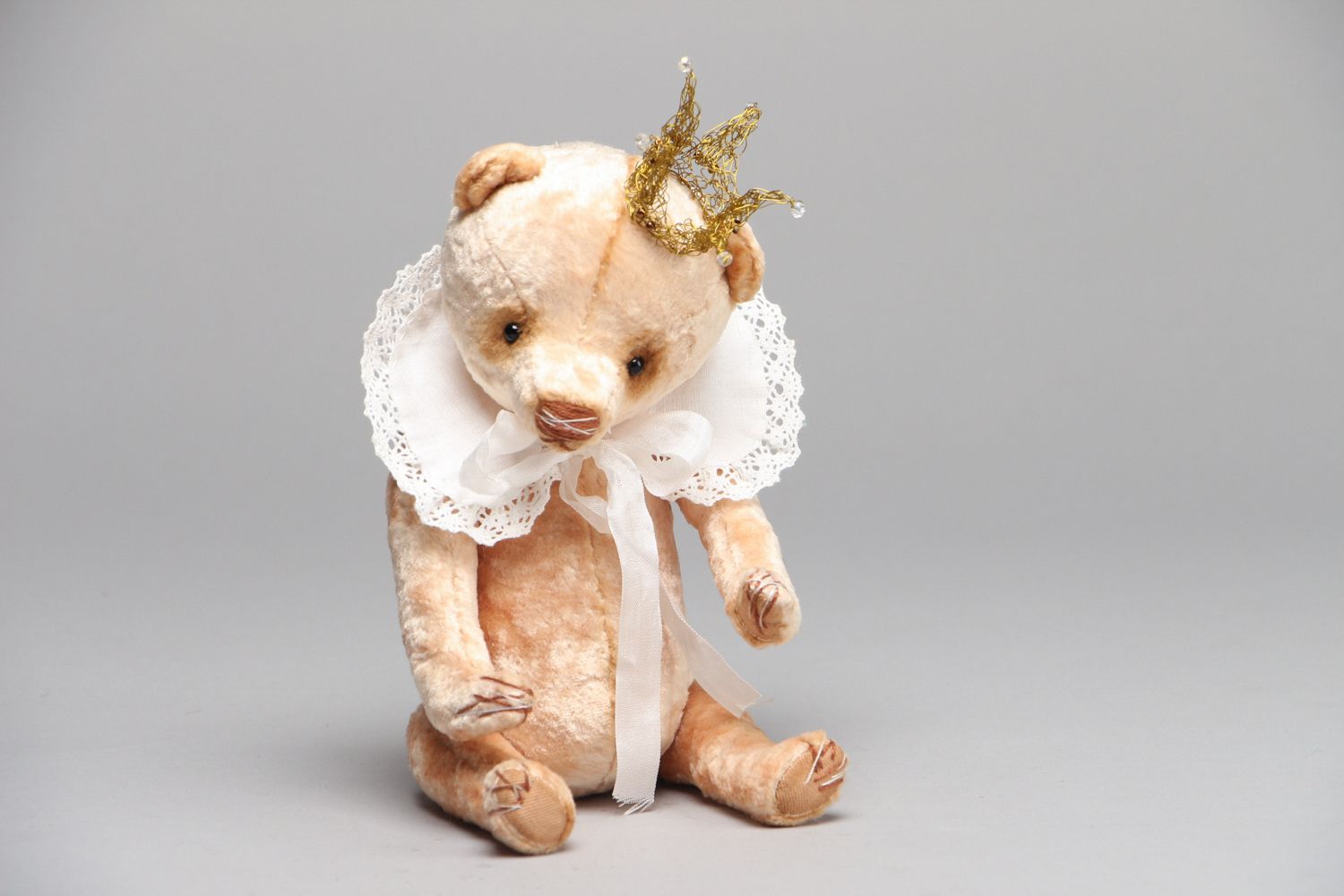 Мягкая игрушка винтажный мишка ручной работы Маленький принц  фото 1