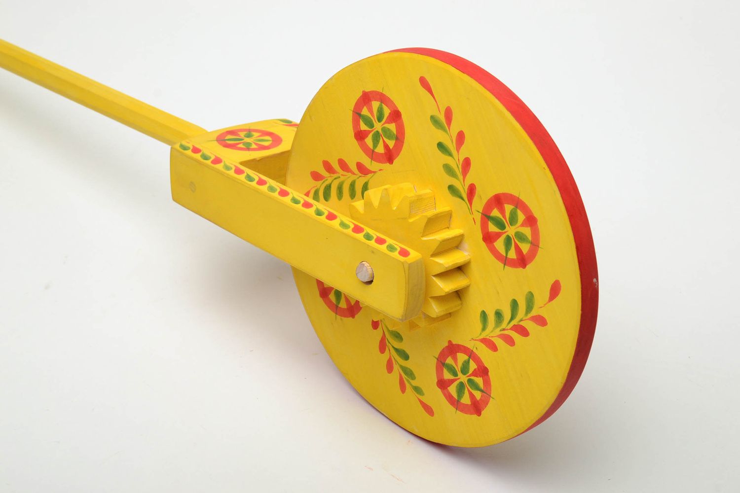 Wooden toy rattle with Yavorovsk painting photo 3