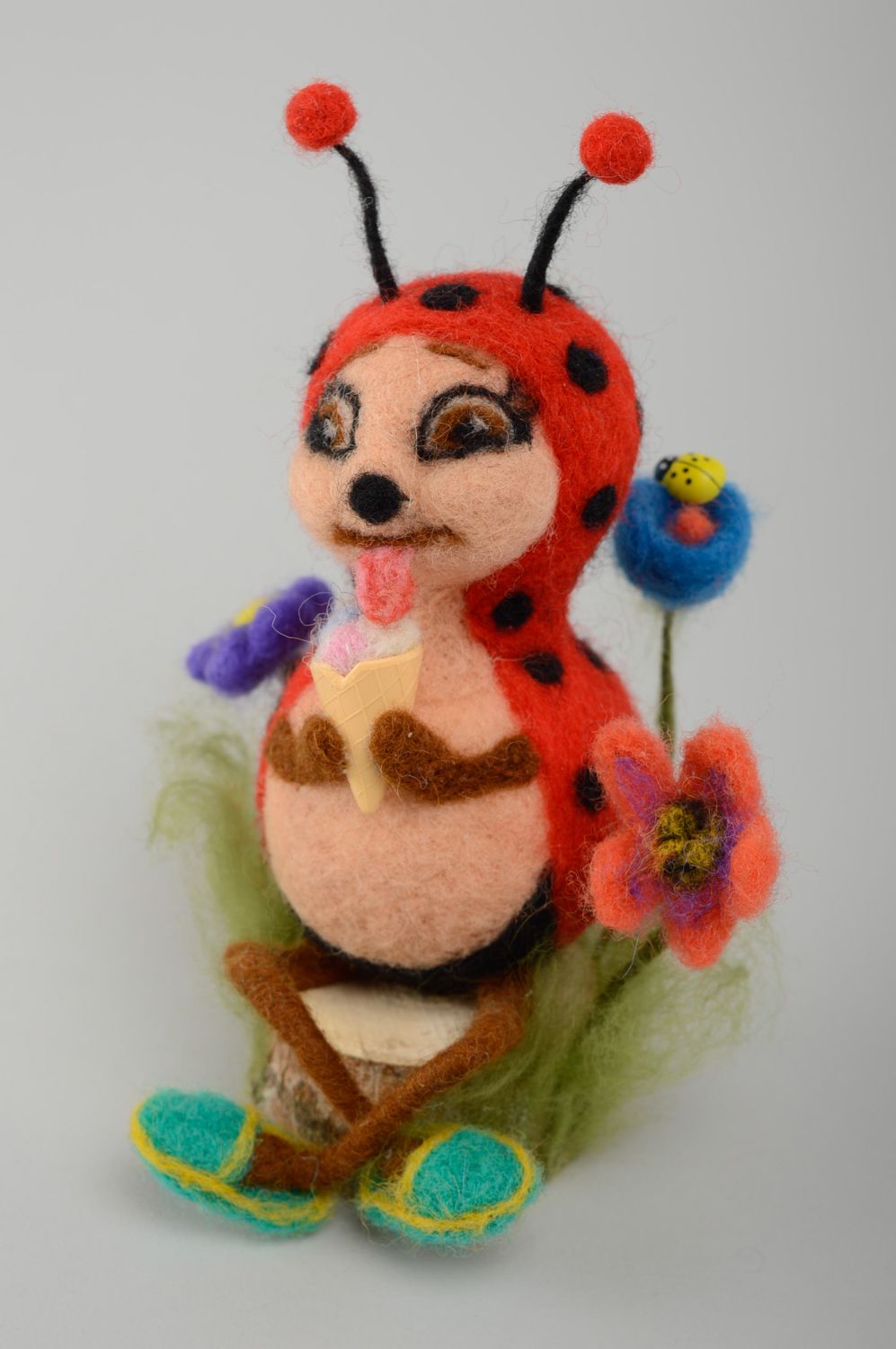 Handmade felted wool toy Ladybird photo 1