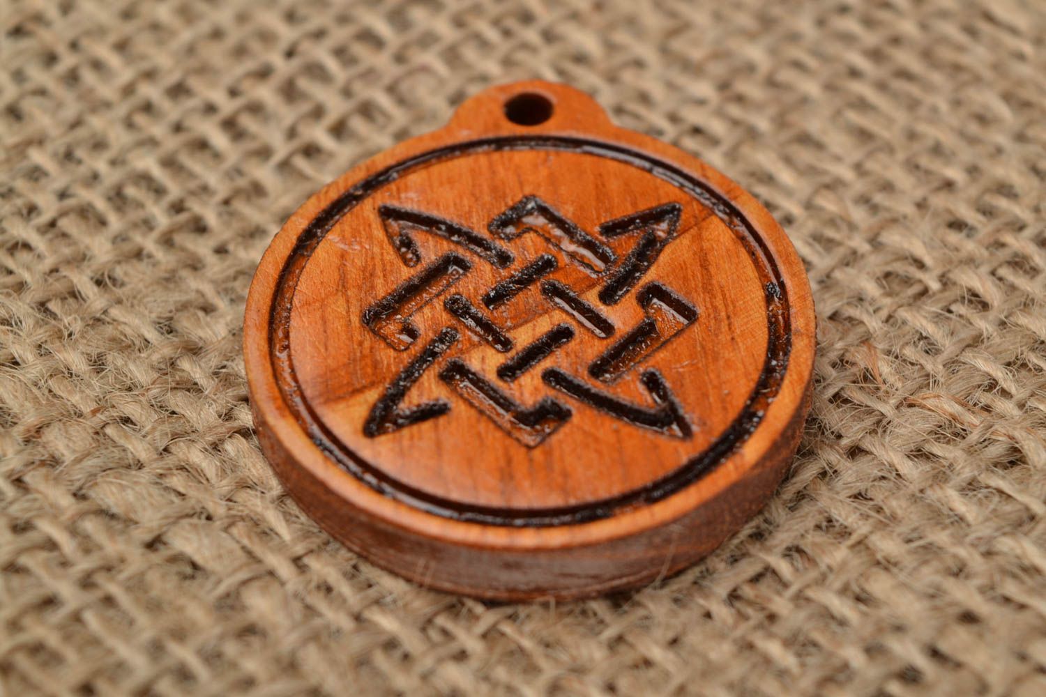 Slavic pendant amulet made of wood handmade pectoral talisman Lada Star photo 1